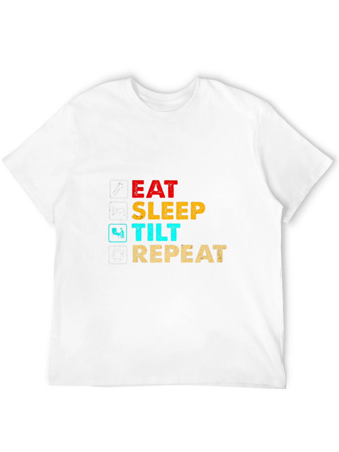 Eat Sleep Tilt Repeat Black Graphic Tee