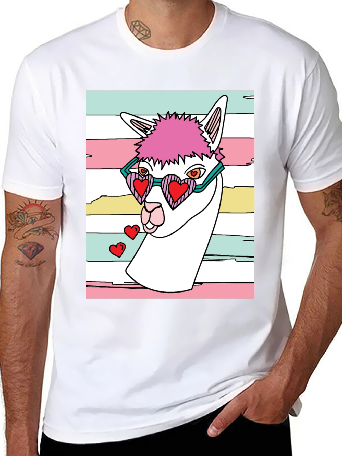 Llama Love T-Shirt - Quirky Graphic Tee