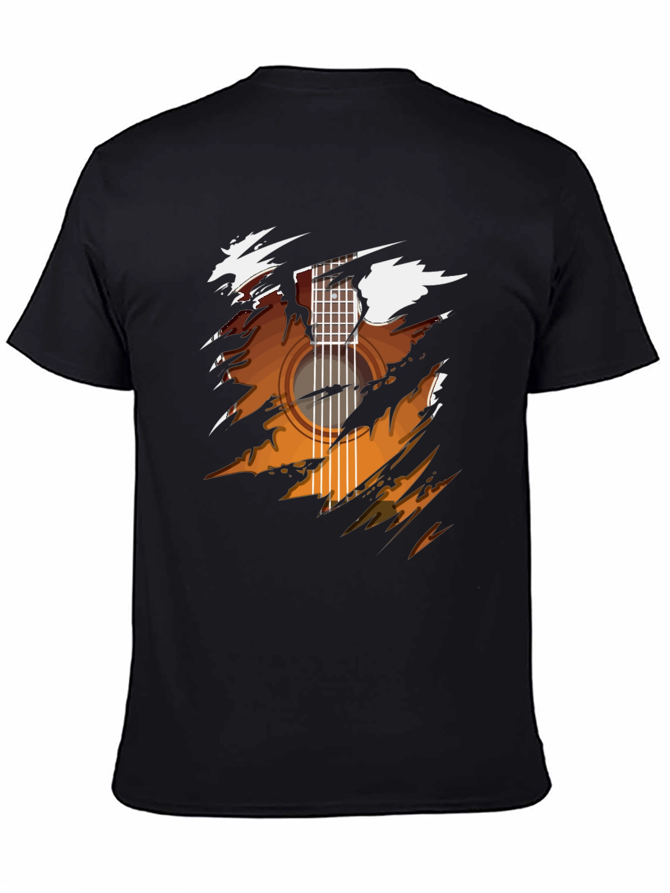 Guitar Graphic Black T-Shirt - Music Lover Tee