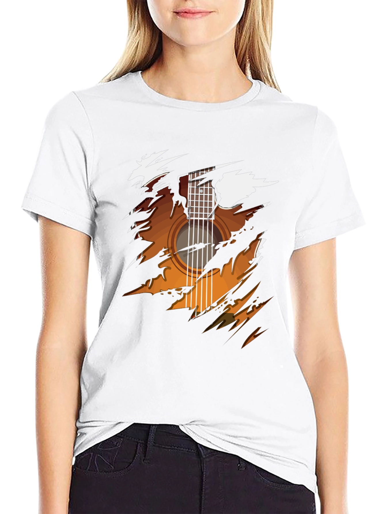 Guitar Graphic Black T-Shirt - Music Lover Tee