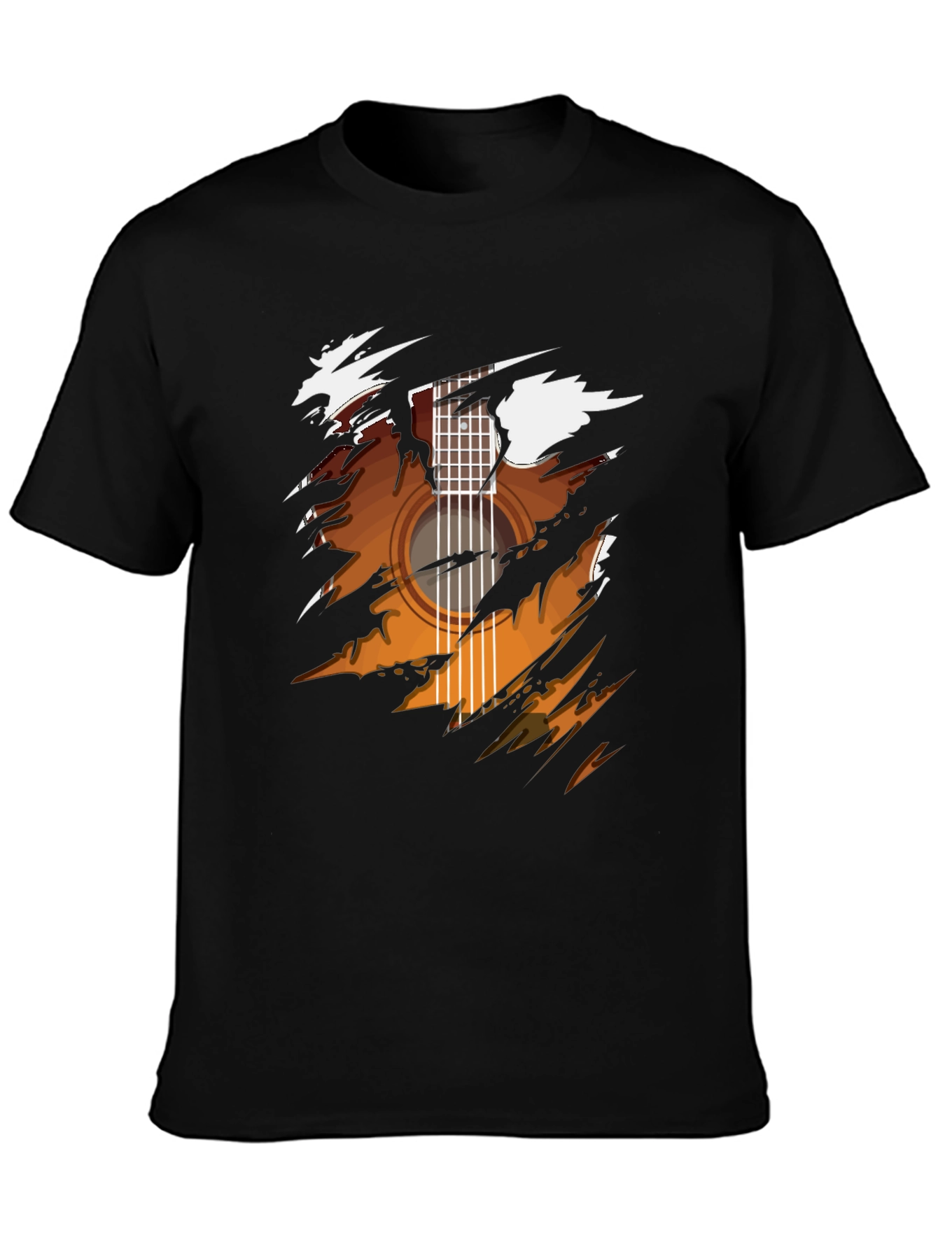 Guitar Graphic Black T-Shirt - Music Lover Tee