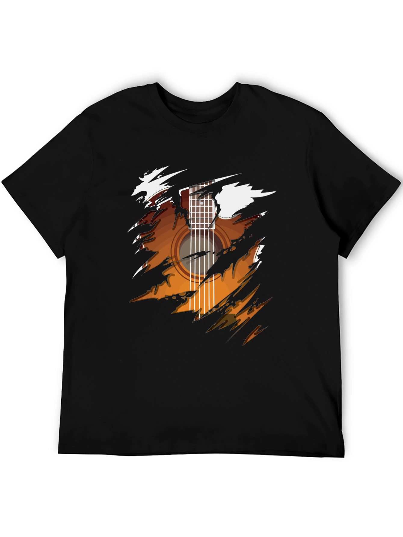 Guitar Graphic Black T-Shirt - Music Lover Tee