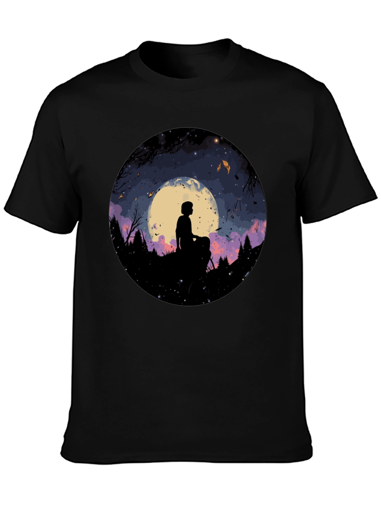 Moonlit Silhouette Graphic Tee - Unisex Black T-Shirt