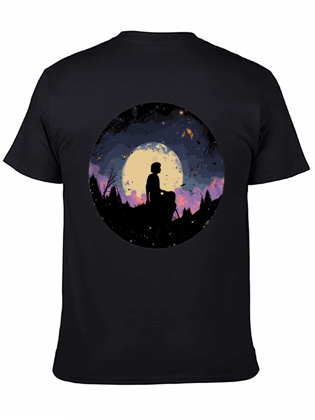 Moonlit Silhouette Graphic Tee - Unisex Black T-Shirt