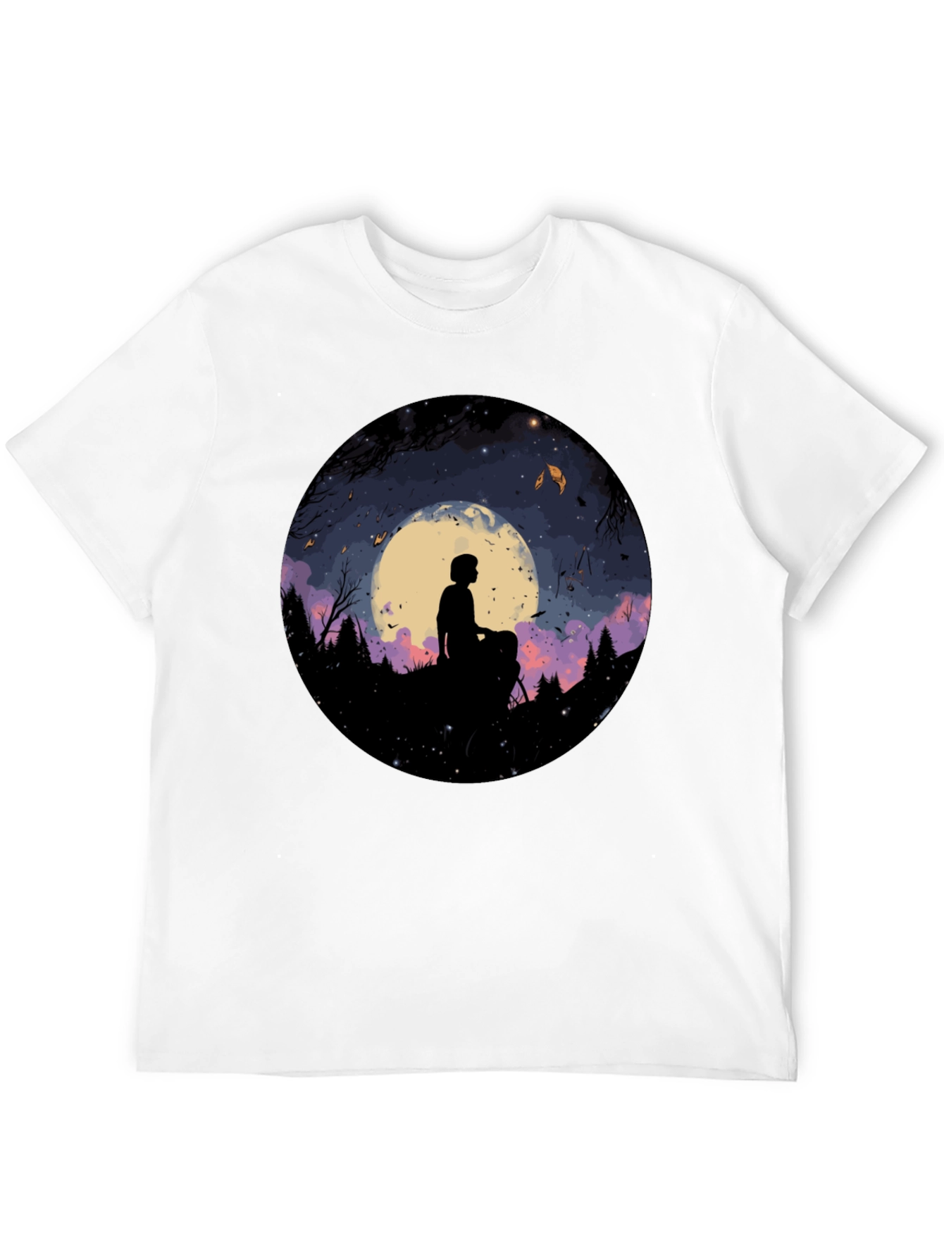 Moonlit Silhouette Graphic Tee - Unisex Black T-Shirt