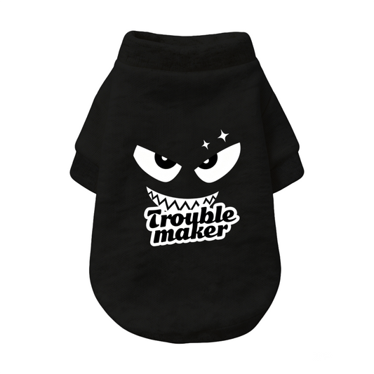 Trouble Maker Spooky Monster Face Cool Dog Cardigan Sweater
