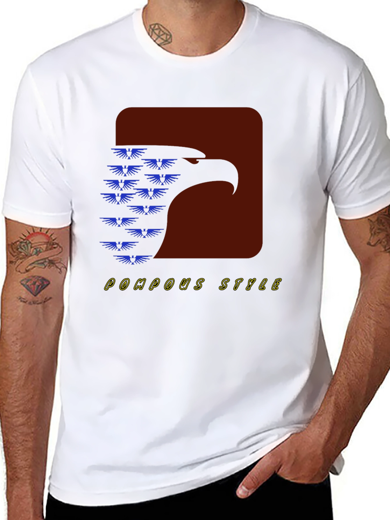 Pompous Style Eagle Graphic Tee - Black