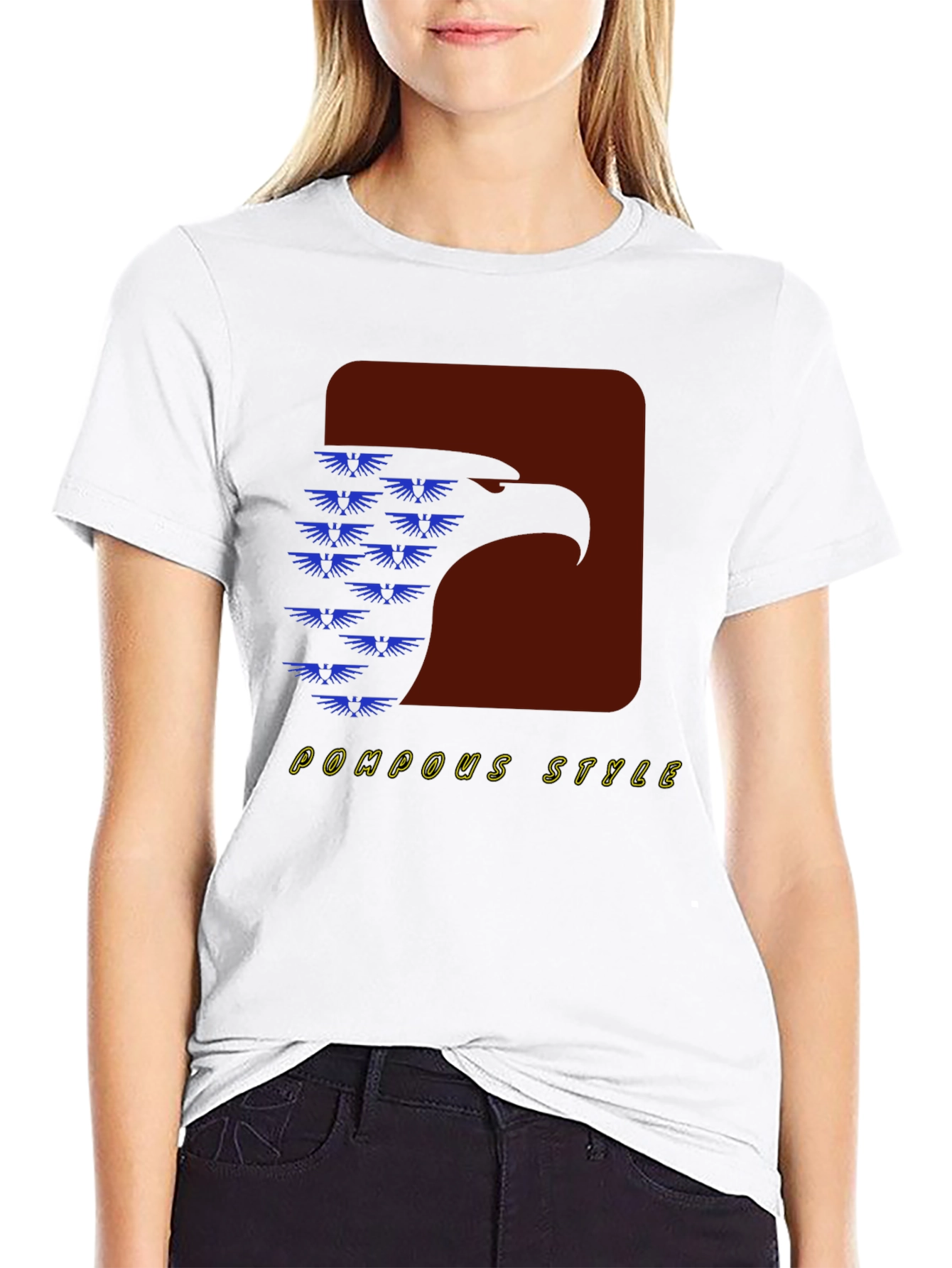 Pompous Style Eagle Graphic Tee - Black