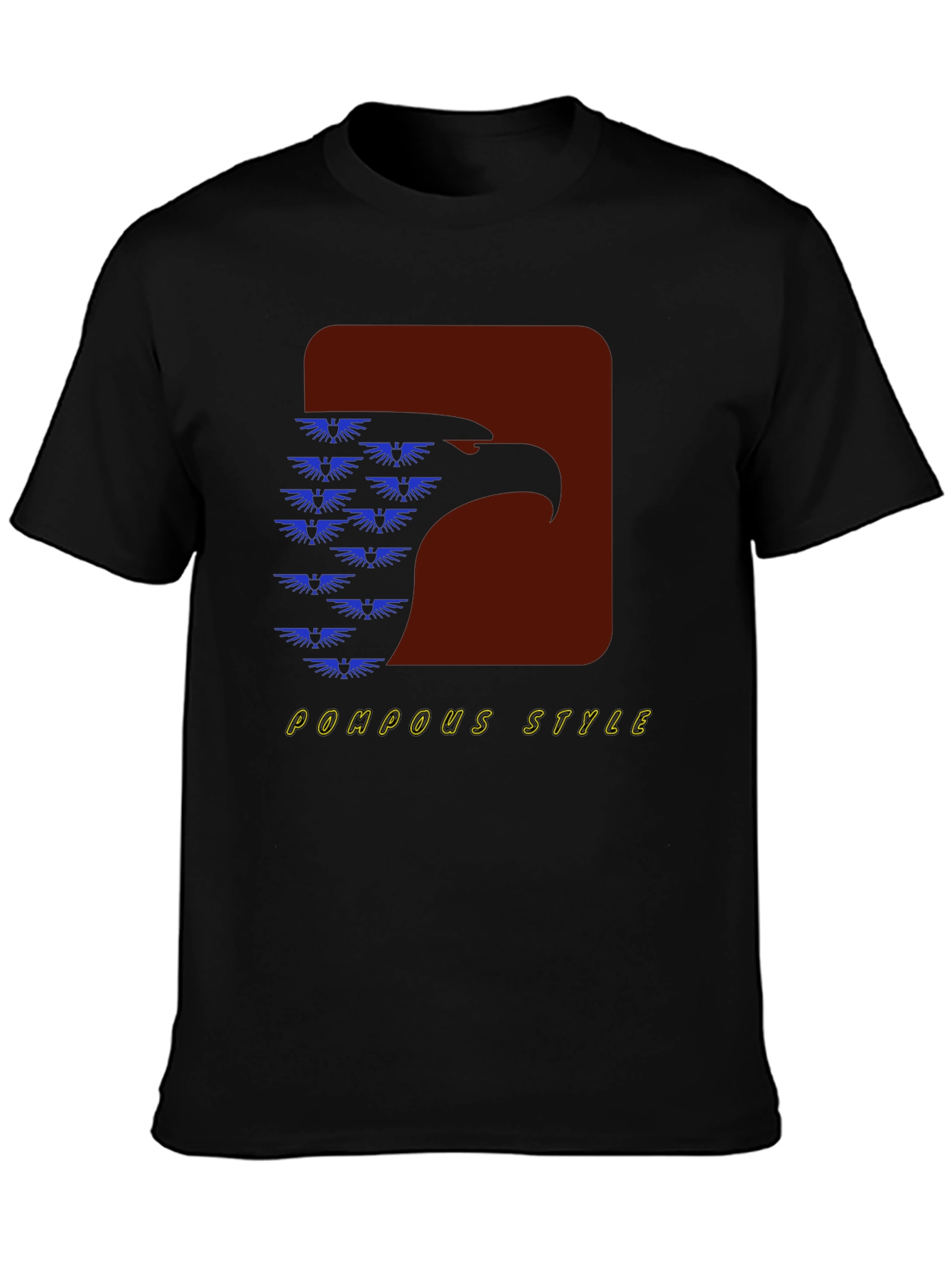 Pompous Style Eagle Graphic Tee - Black