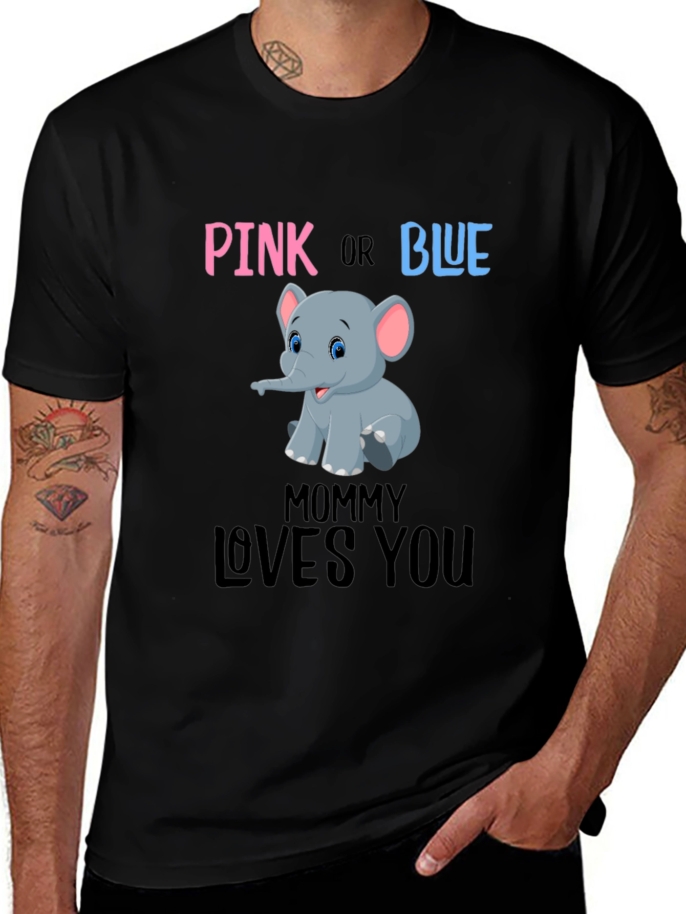 Pink or Blue Elephant Gender Reveal T-Shirt