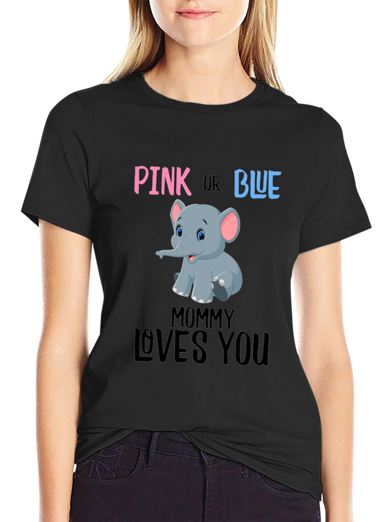 Pink or Blue Elephant Gender Reveal T-Shirt