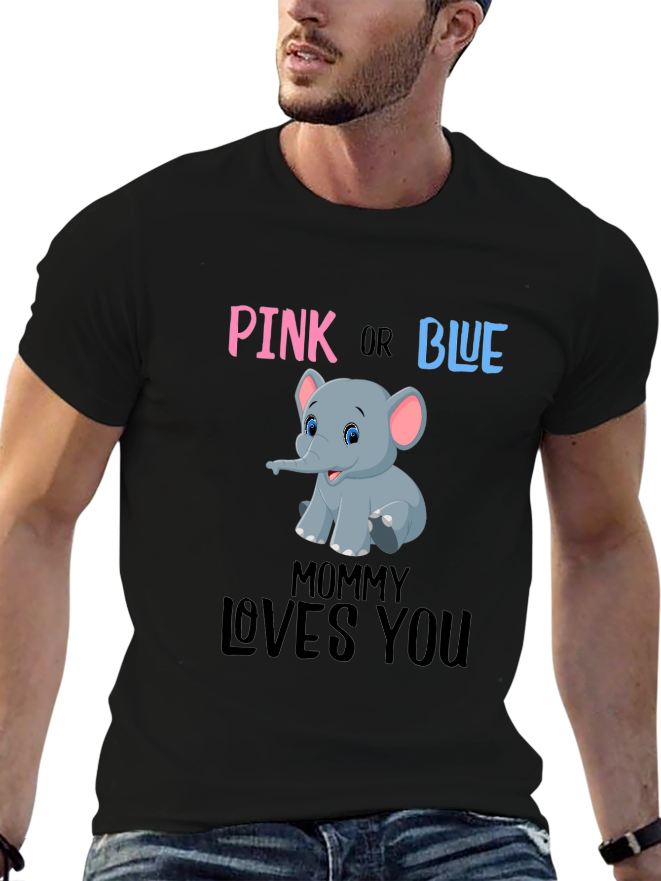 Pink or Blue Elephant Gender Reveal T-Shirt