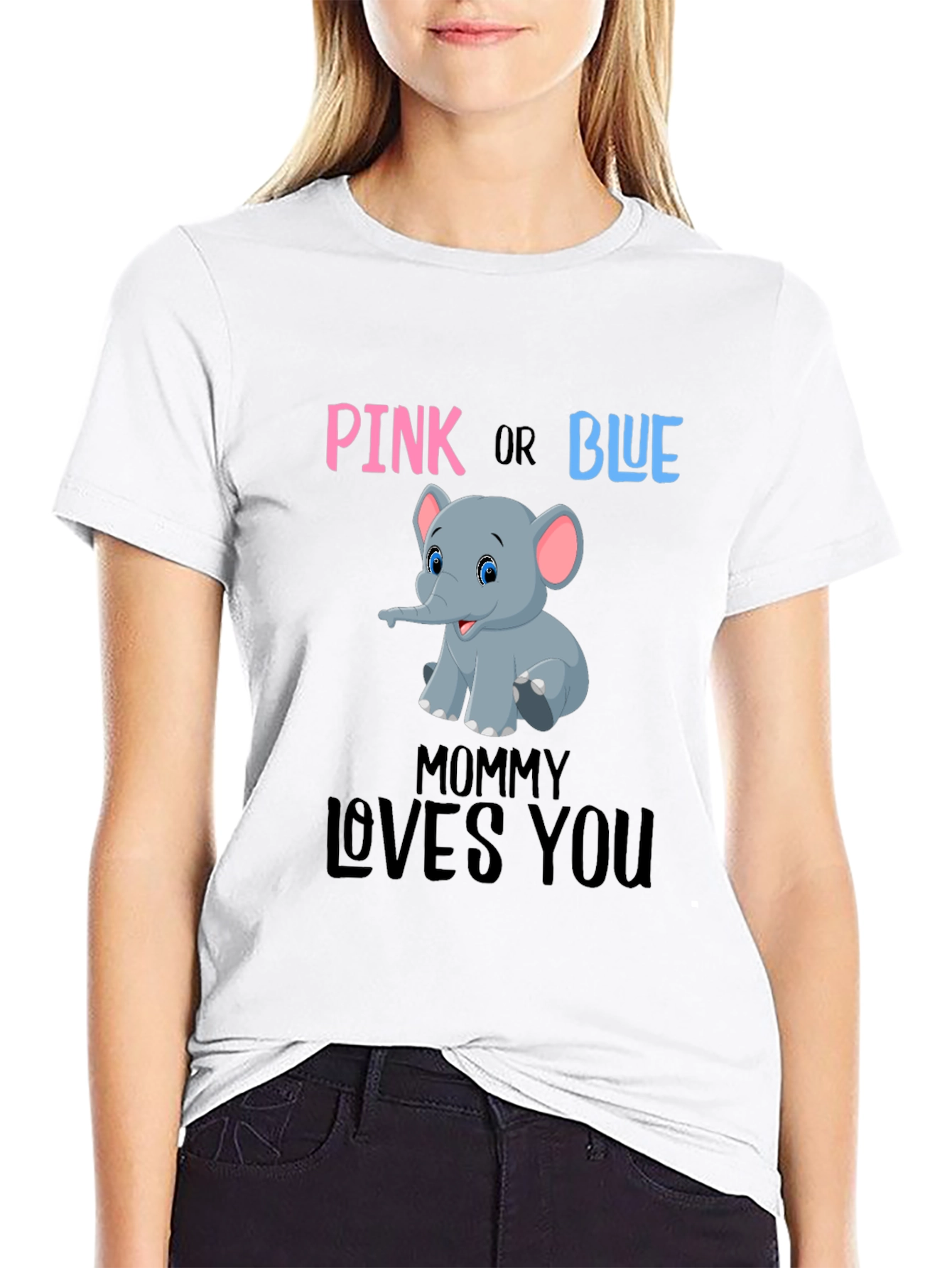 Pink or Blue Elephant Gender Reveal T-Shirt