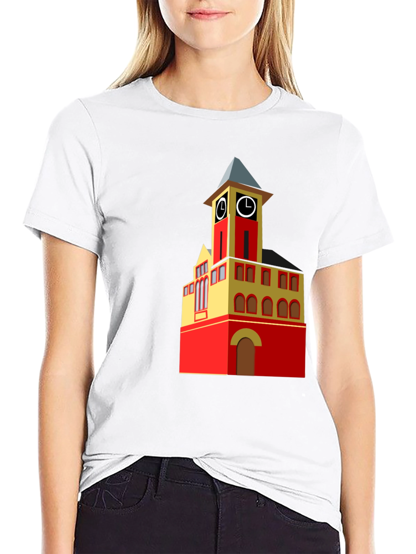 Clock Tower Graphic Tee - Unique Design