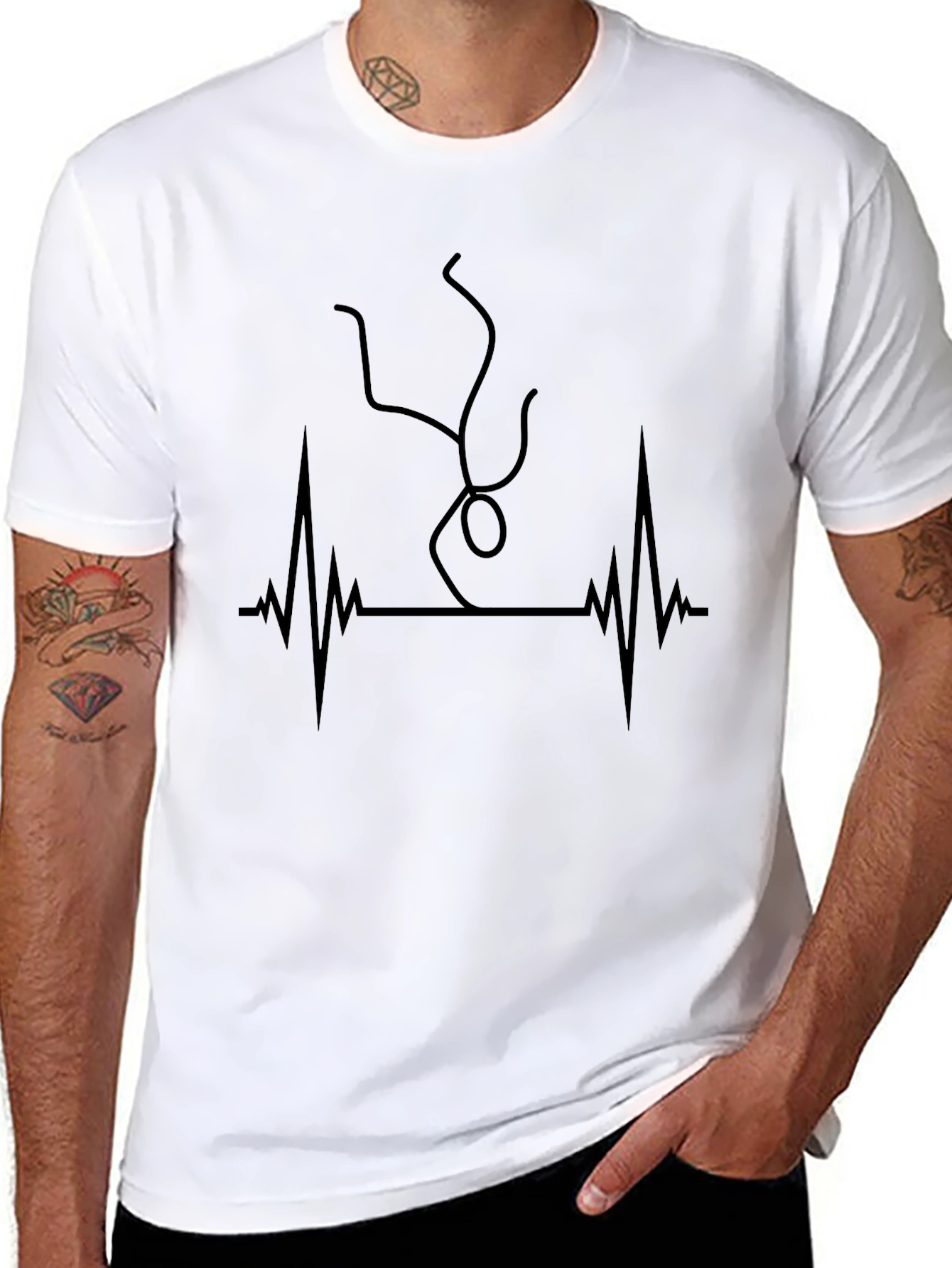 Parkour Heartbeat Black Graphic Tee
