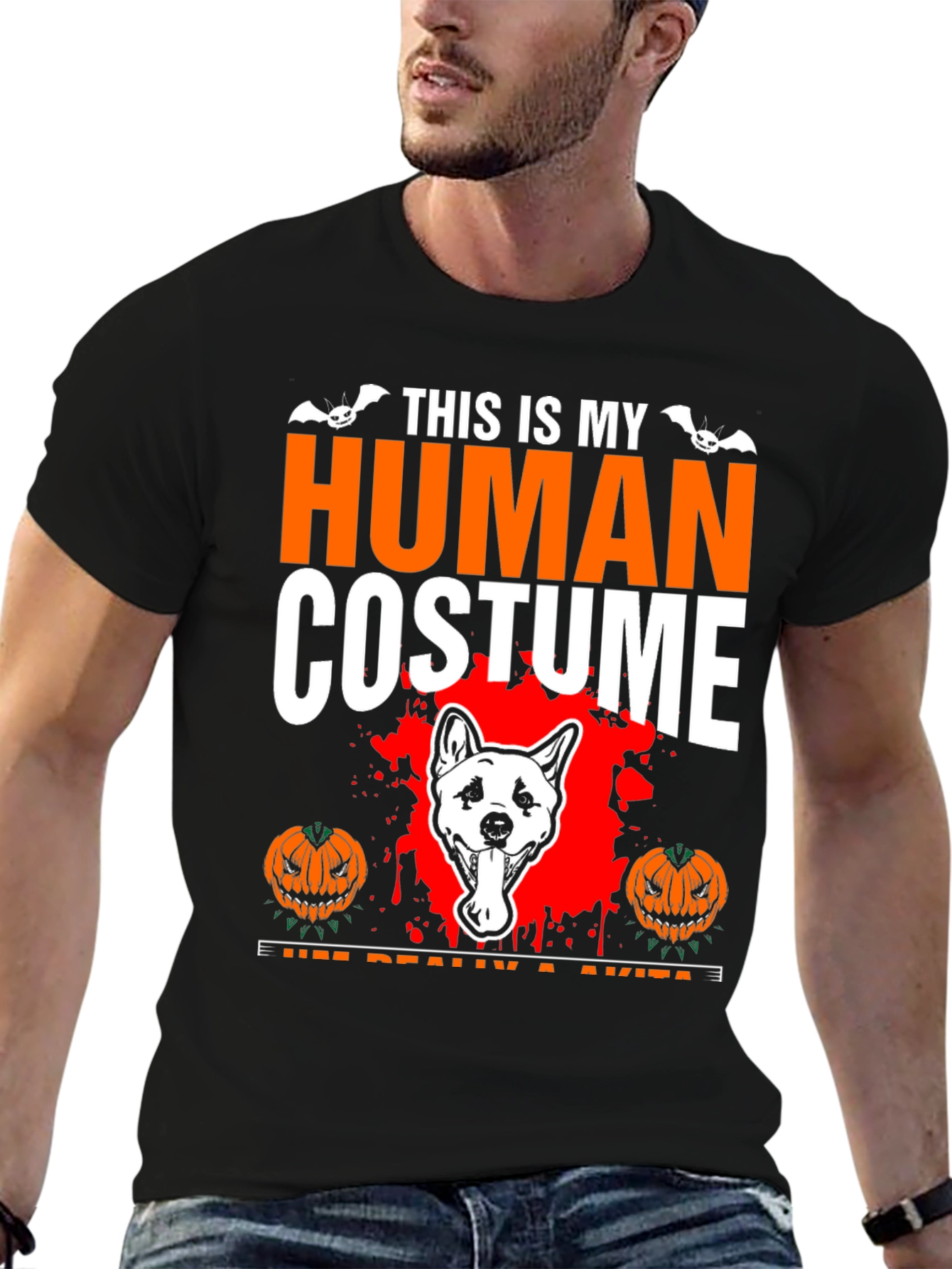Akita Halloween Costume T-Shirt - Funny Dog Lover Tee