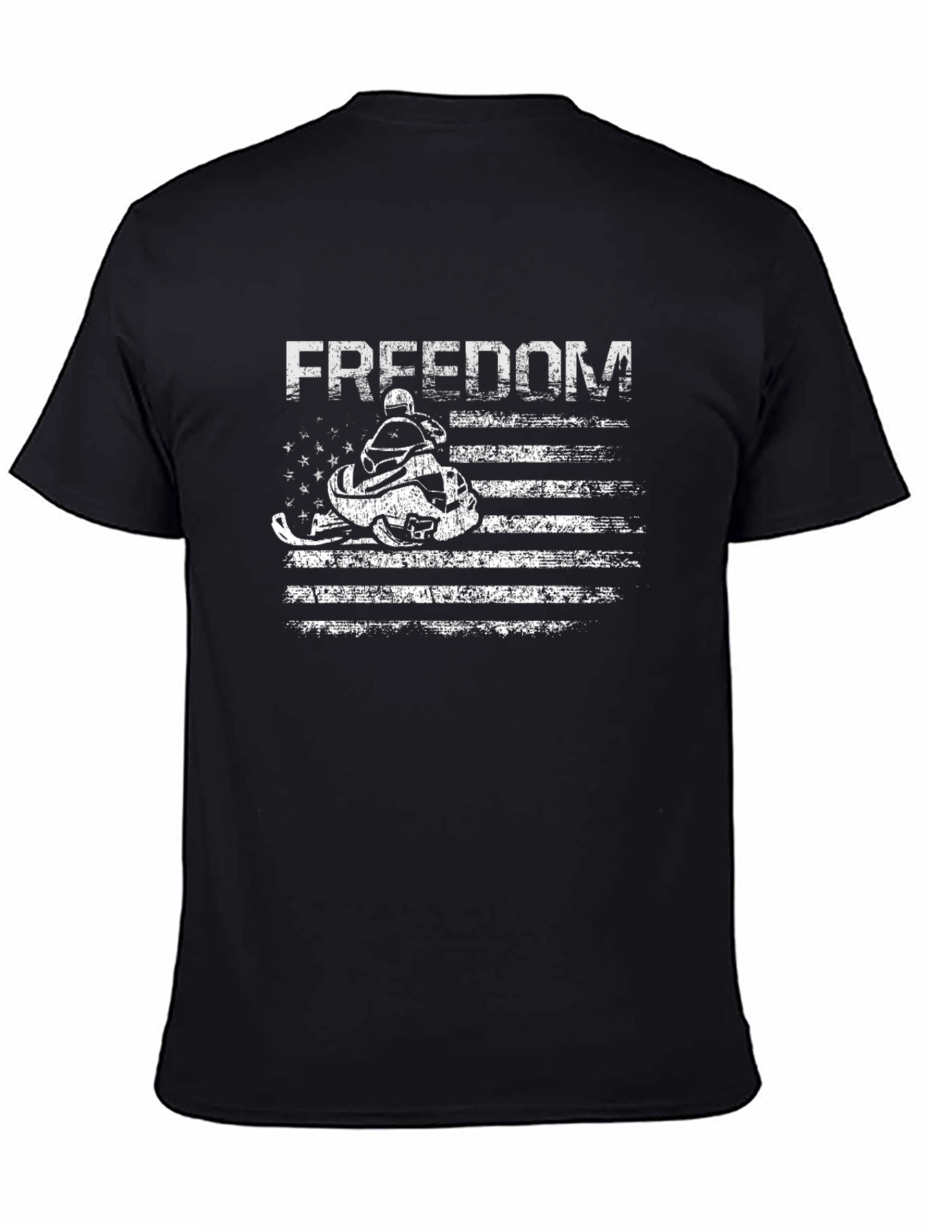 Freedom Snowmobile Flag Graphic T-Shirt