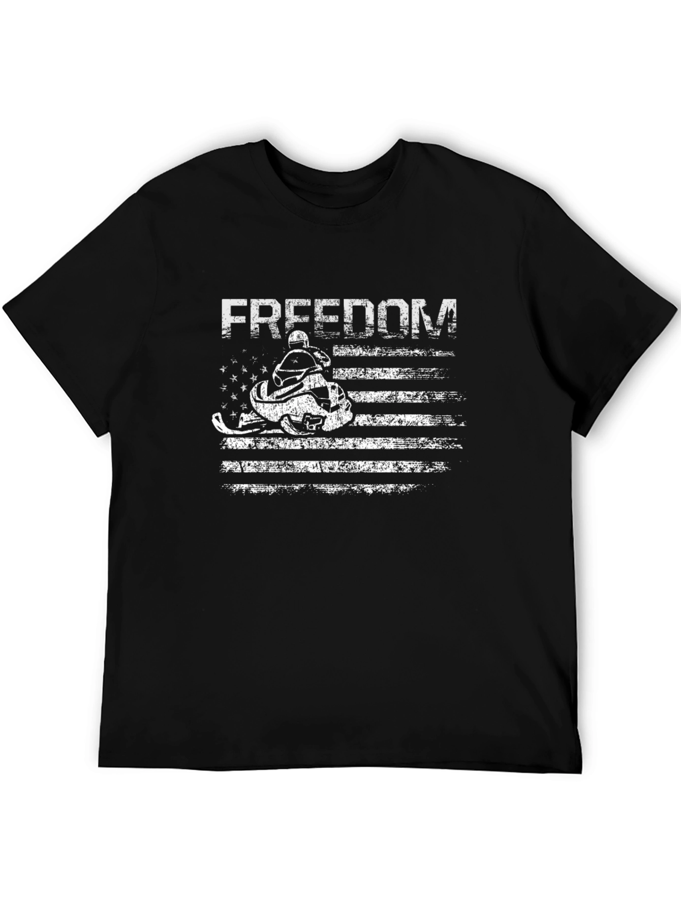 Freedom Snowmobile Flag Graphic T-Shirt