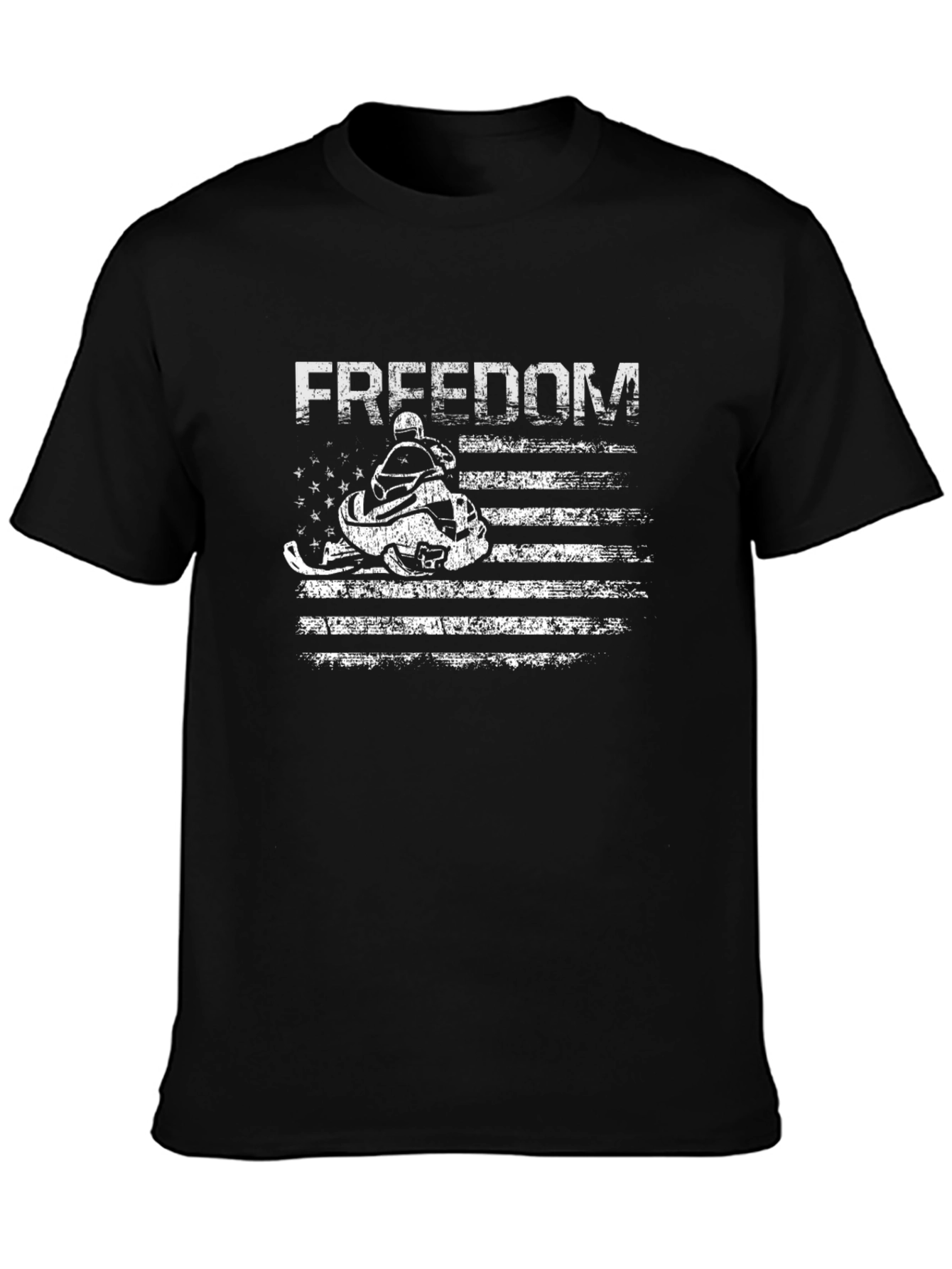 Freedom Snowmobile Flag Graphic T-Shirt