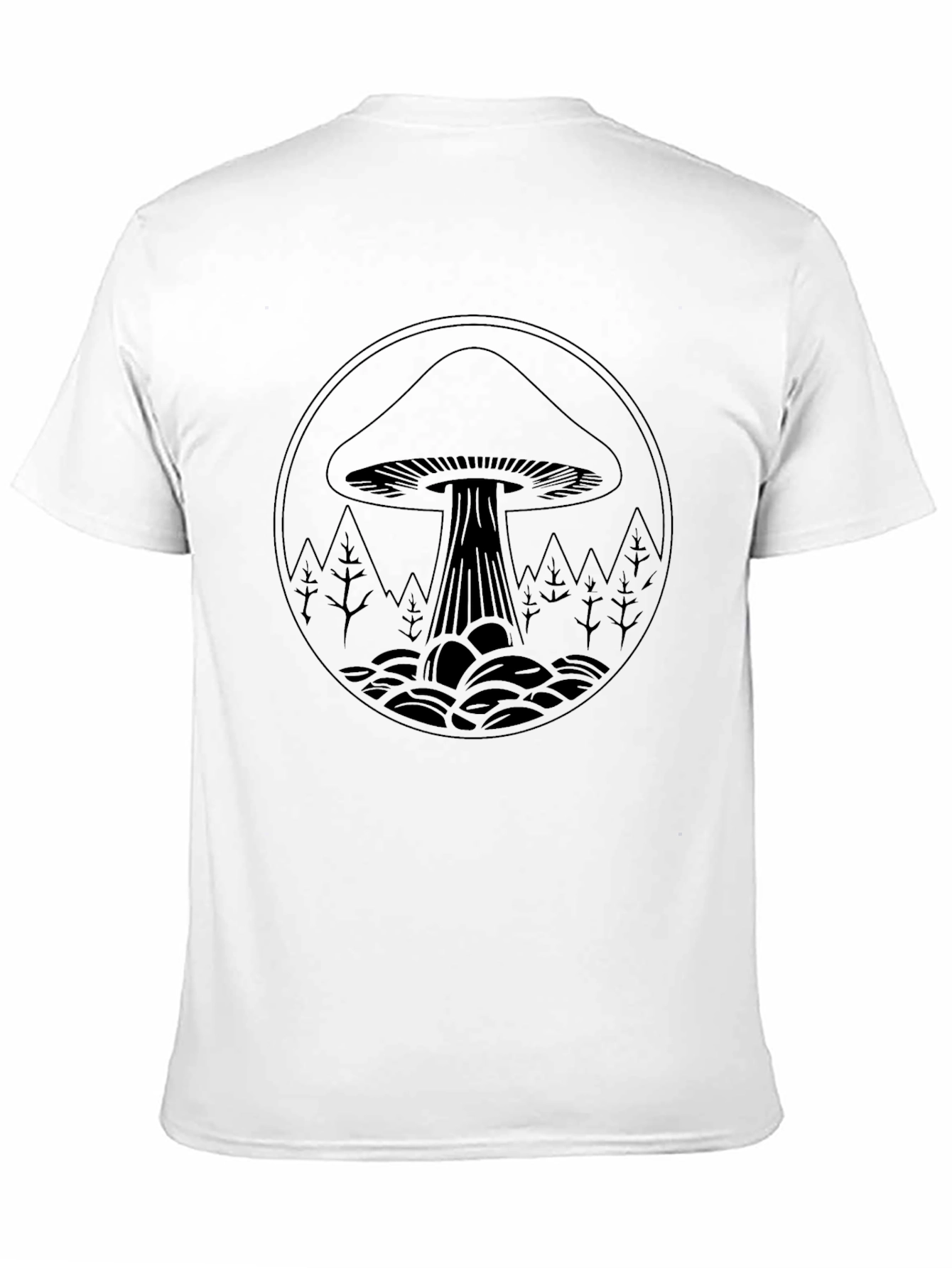 Mushroom Graphic Tee - Black Cotton Blend