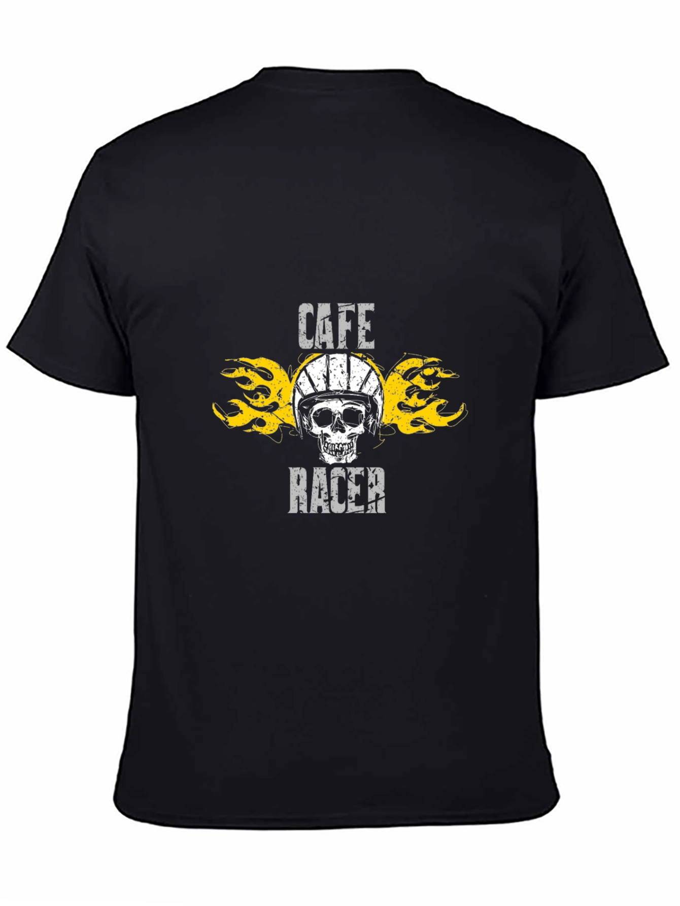 Cafe Racer Skull Graphic Black T-Shirt