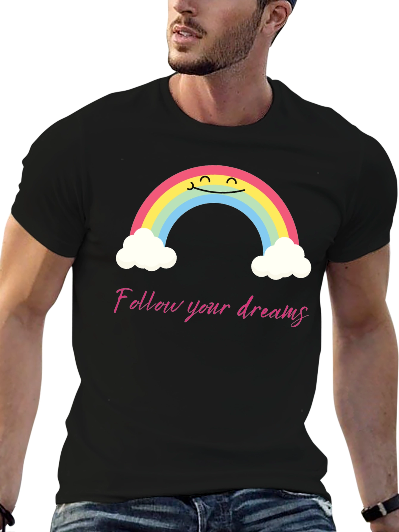 Rainbow Dreams Graphic Tee - Follow Your Dreams