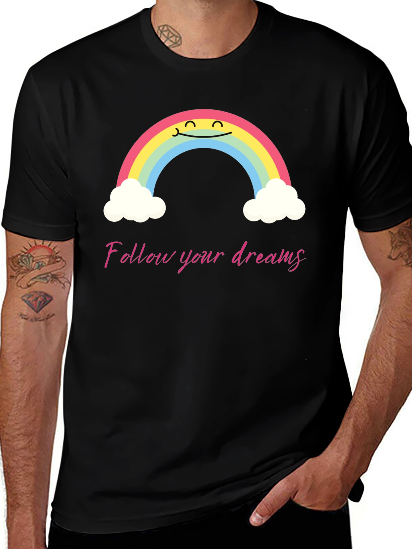 Rainbow Dreams Graphic Tee - Follow Your Dreams