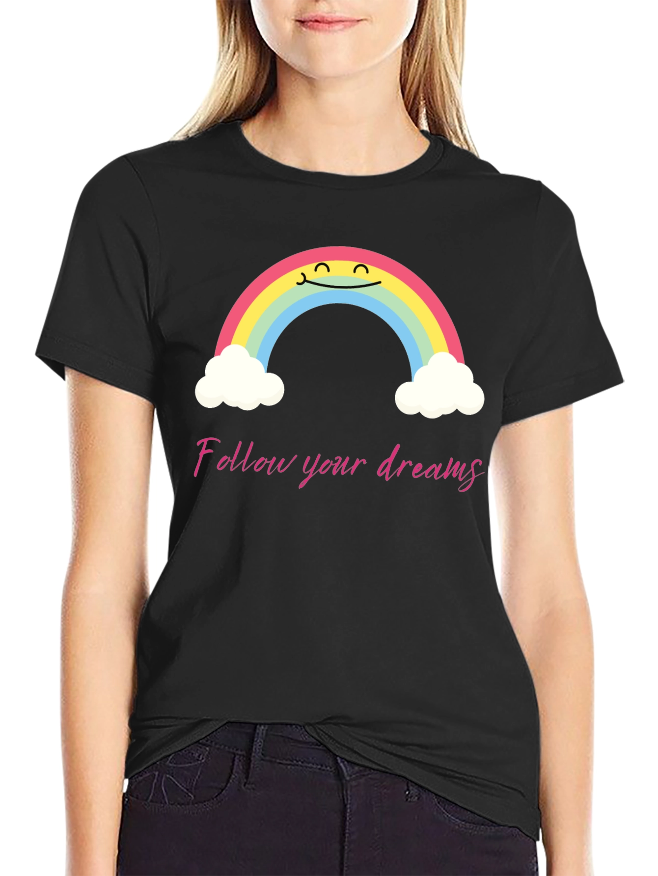 Rainbow Dreams Graphic Tee - Follow Your Dreams