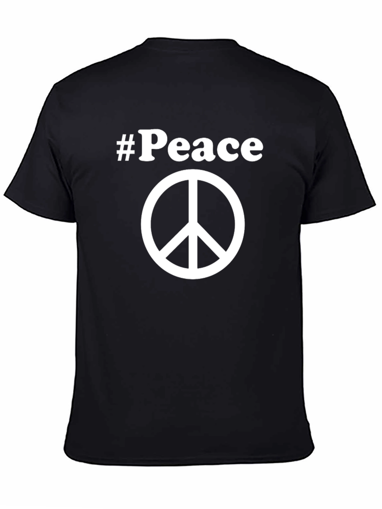 #Peace Black T-Shirt with Peace Sign - Casual Wear
