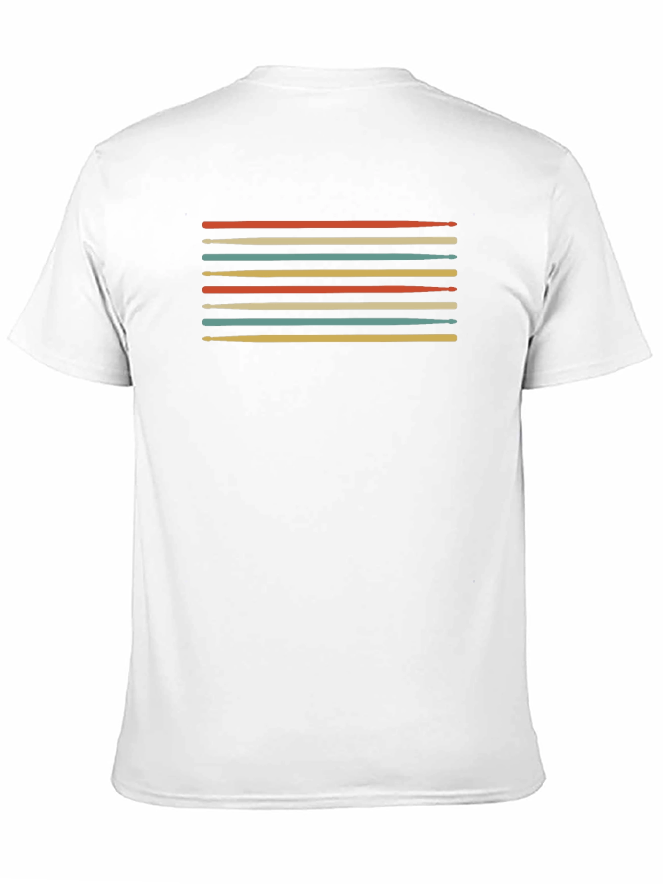 Retro Drumsticks Graphic Tee - Black Cotton T-Shirt