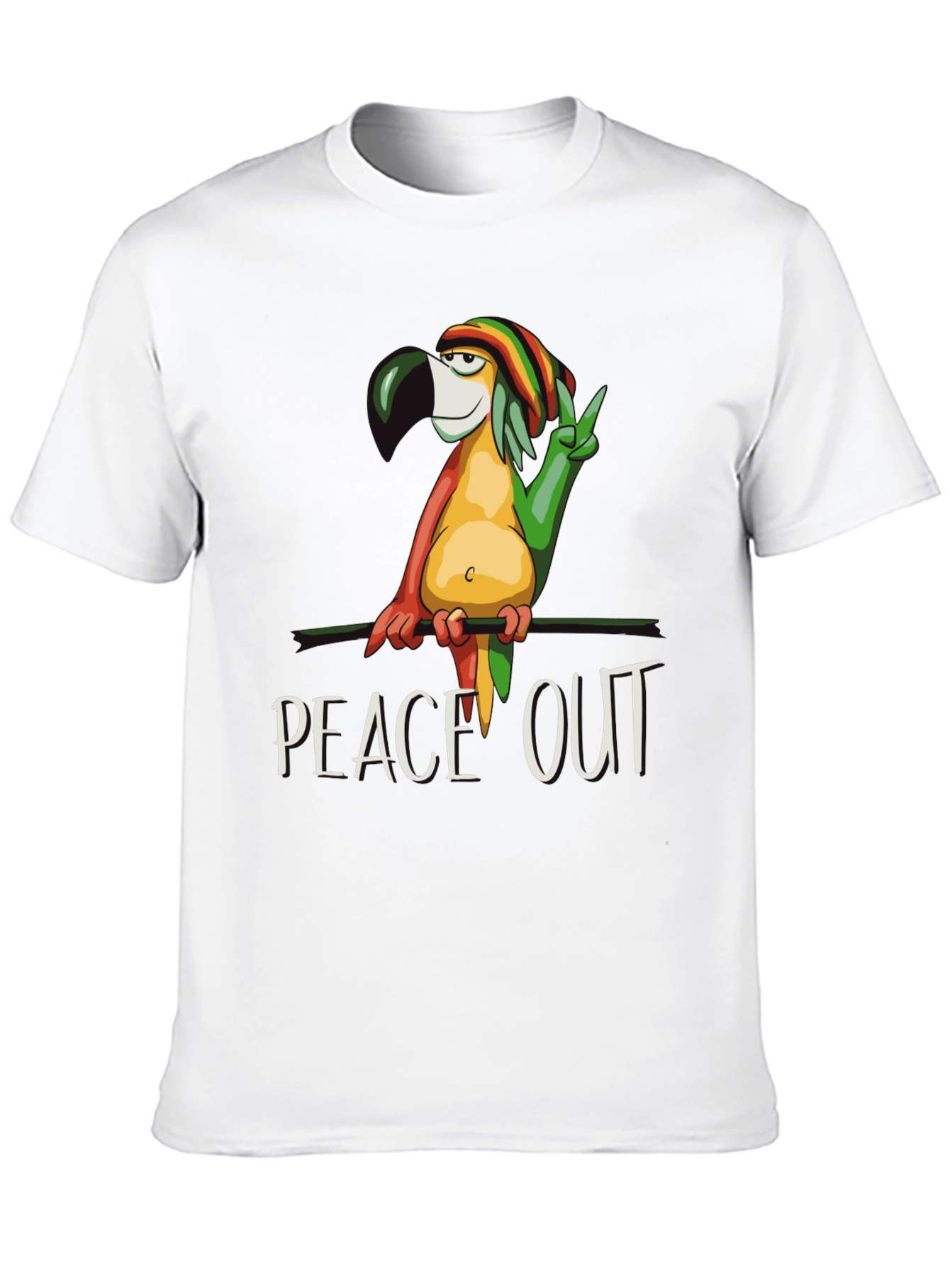 Peace Out Parrot Graphic T-Shirt