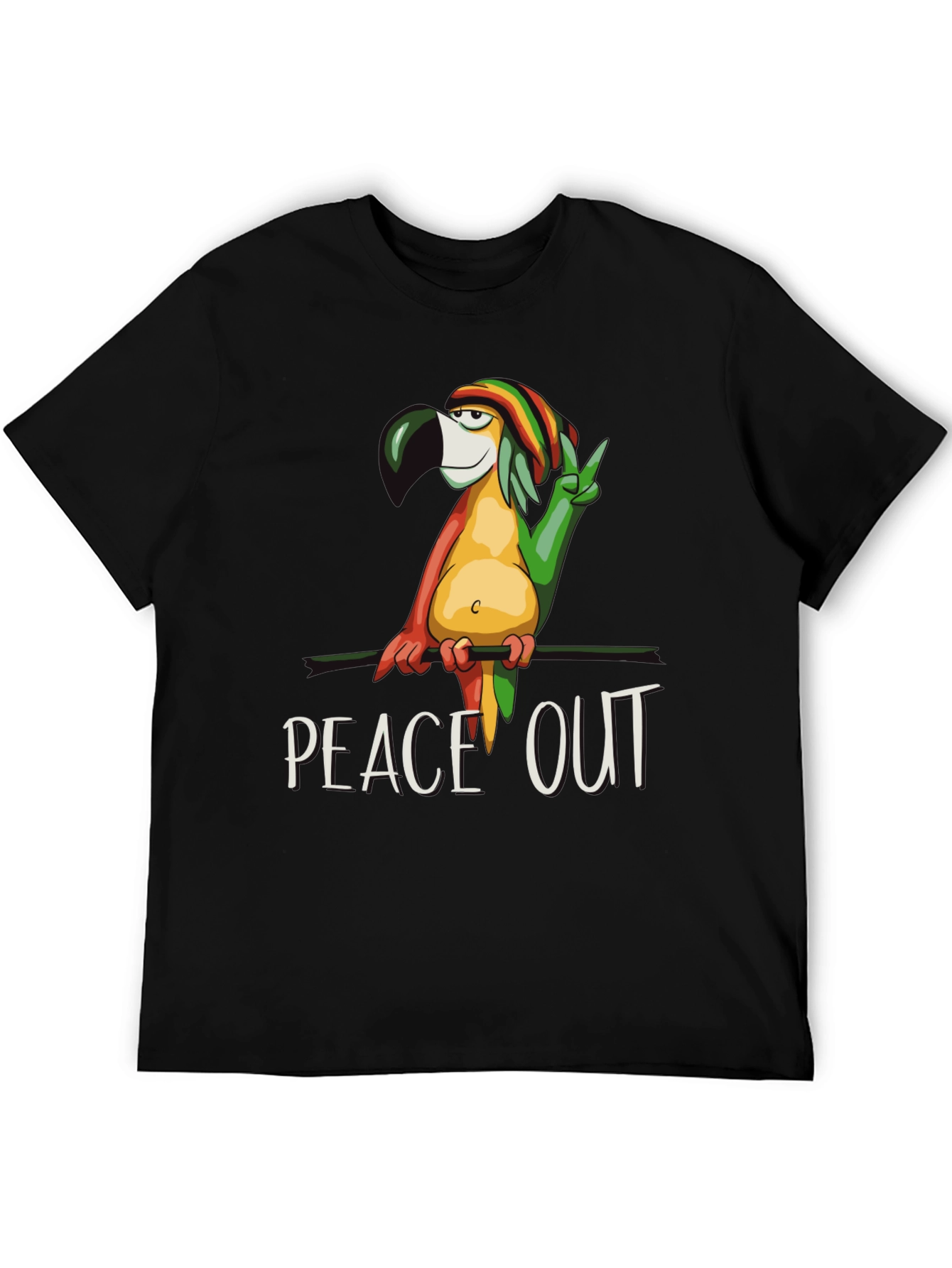 Peace Out Parrot Graphic T-Shirt