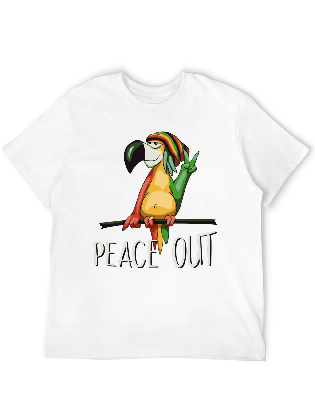 Peace Out Parrot Graphic T-Shirt