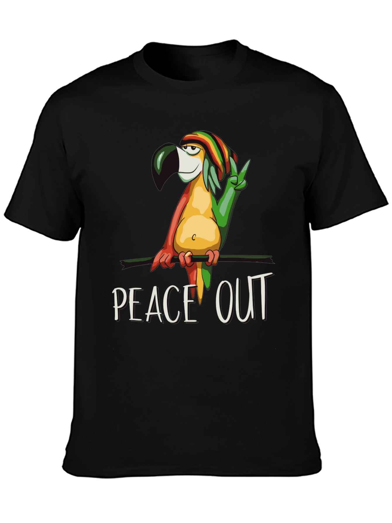 Peace Out Parrot Graphic T-Shirt