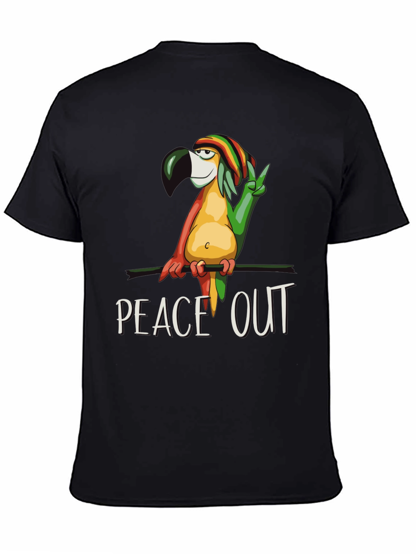 Peace Out Parrot Graphic T-Shirt