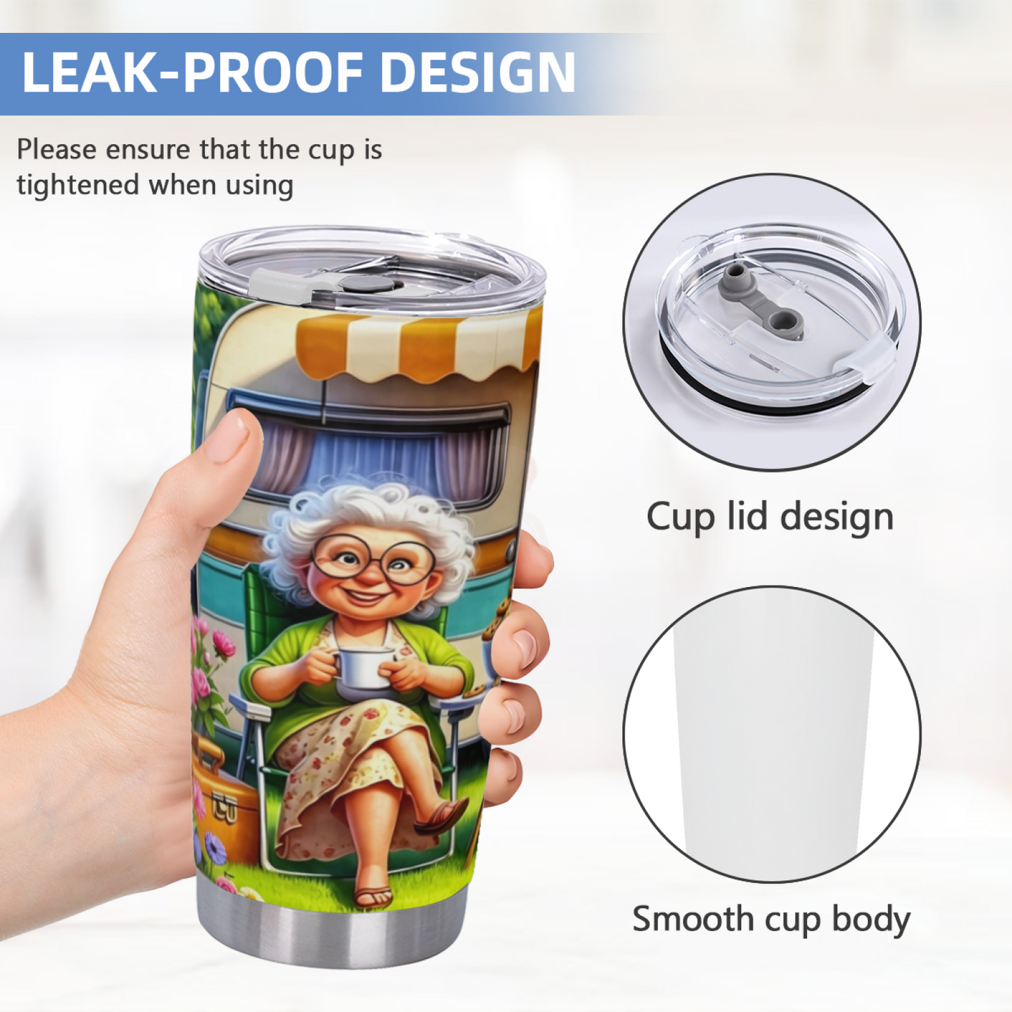 Cozy Camping Grandma Retro Camper Van Sweet Tumbler