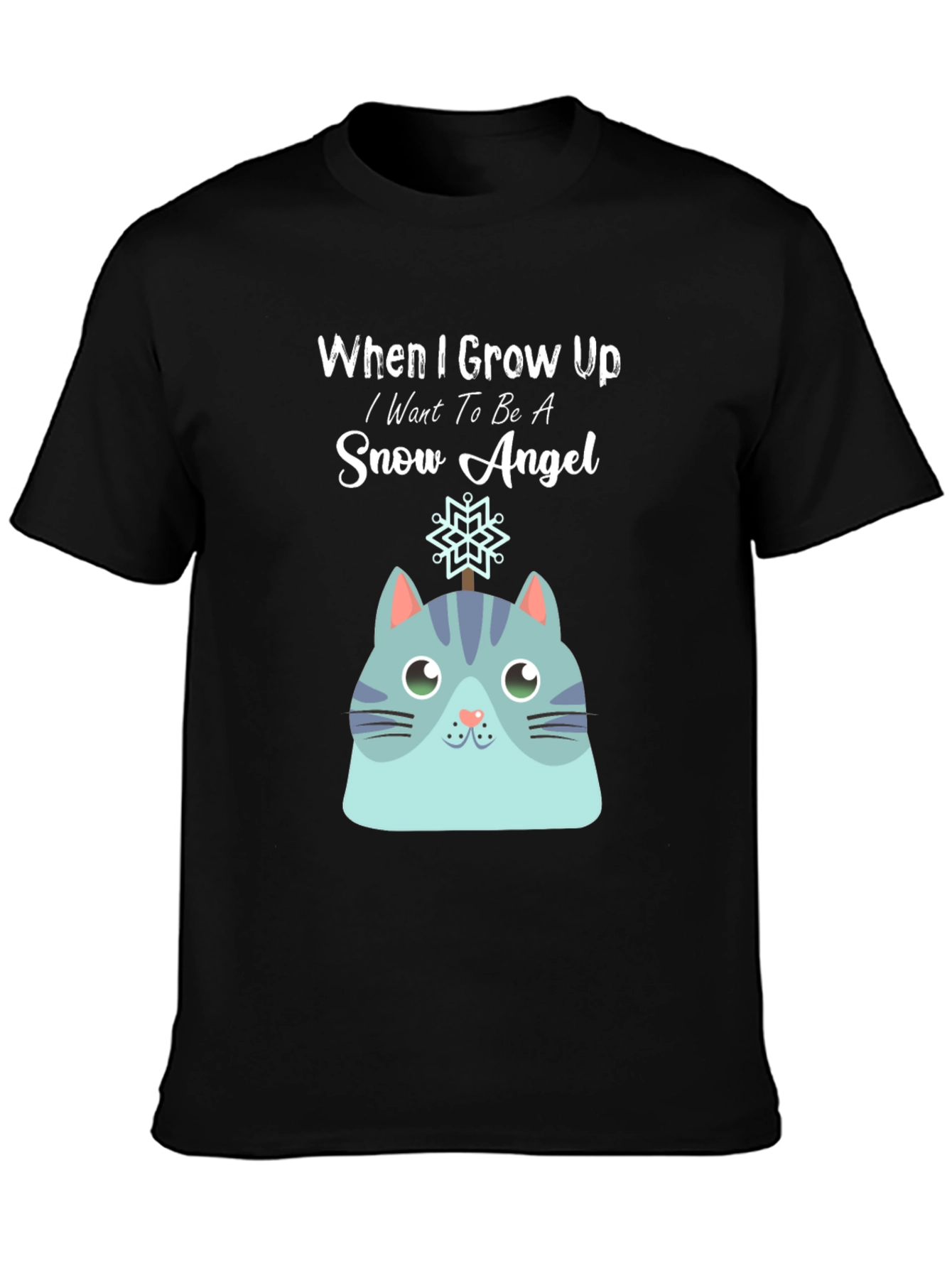 Snow Angel Cat Graphic T-Shirt