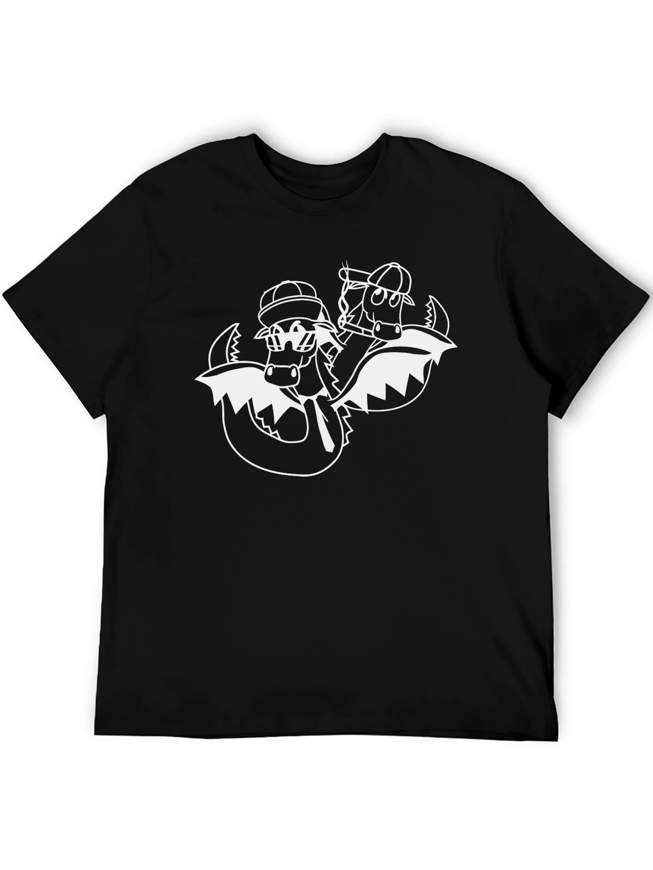 Cool Dragon Cartoon Black T-Shirt