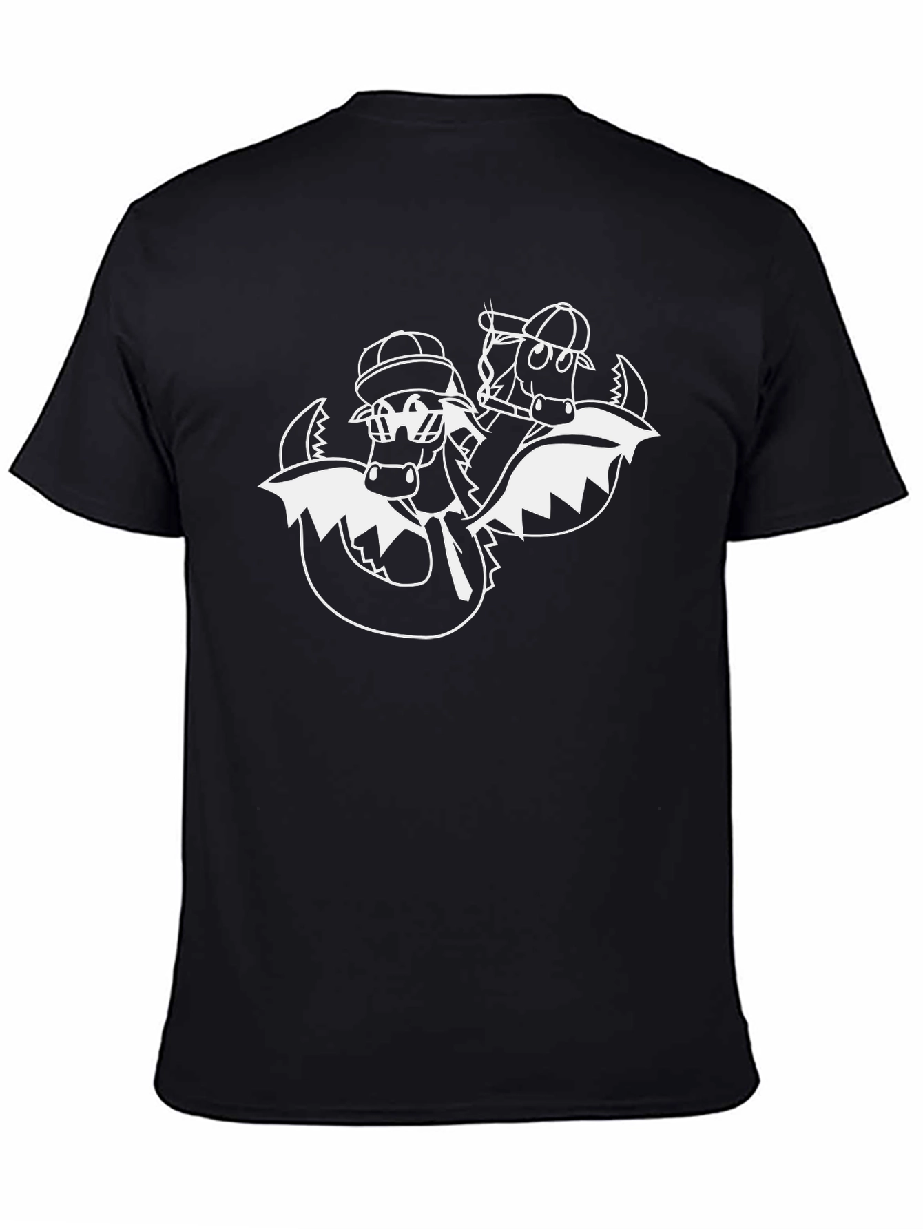 Cool Dragon Cartoon Black T-Shirt