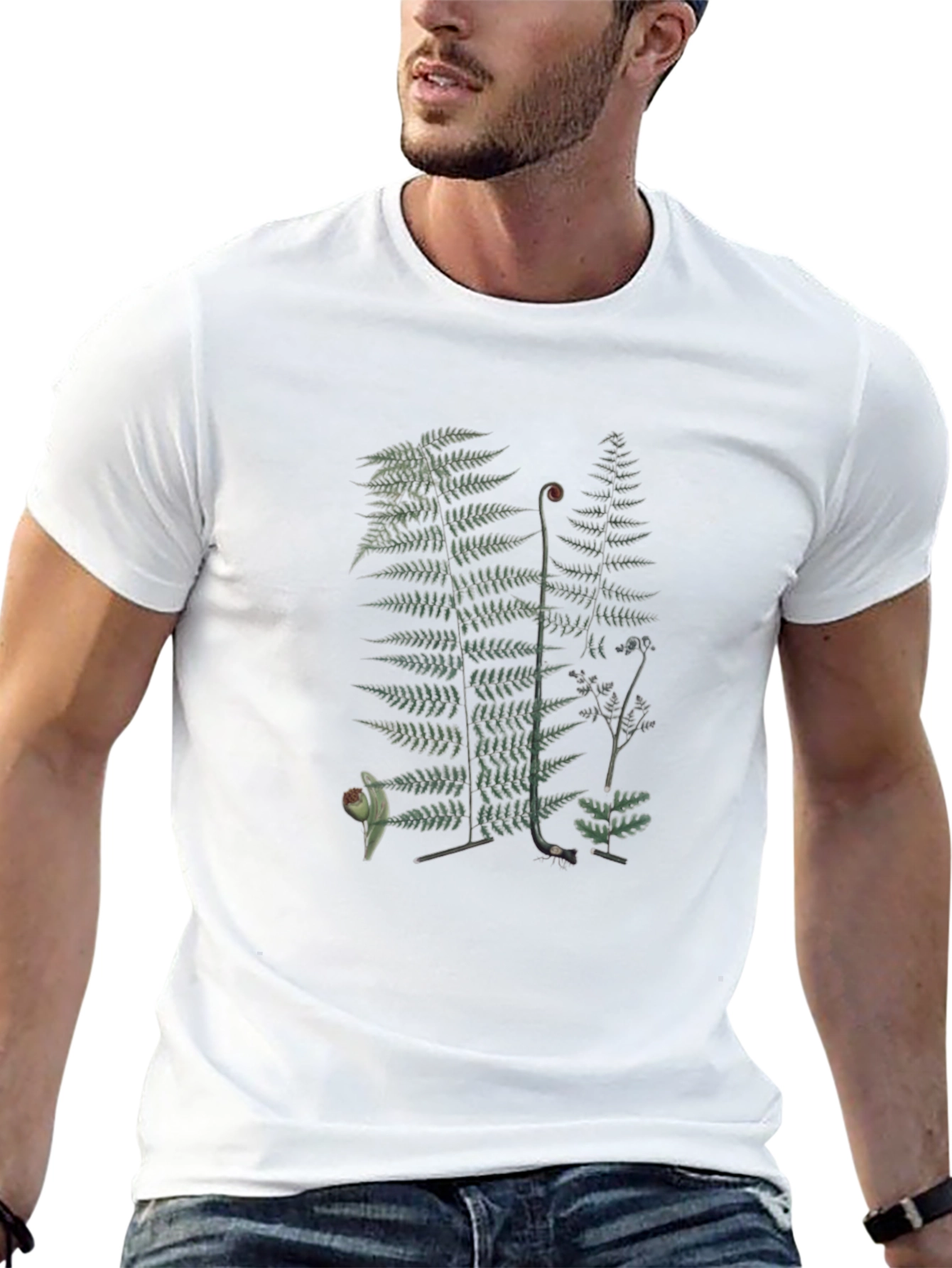 Fern Print Black T-Shirt