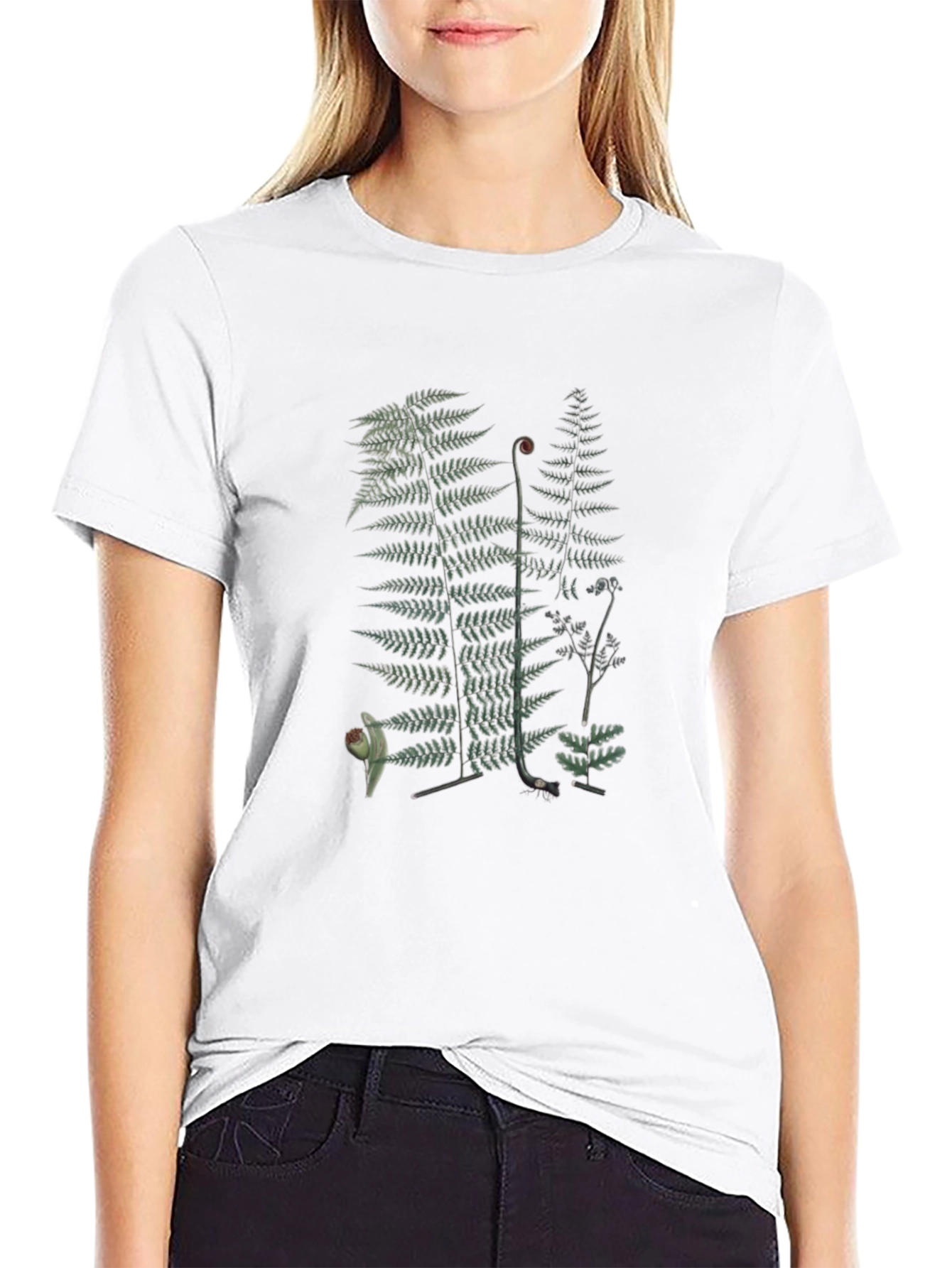 Fern Print Black T-Shirt