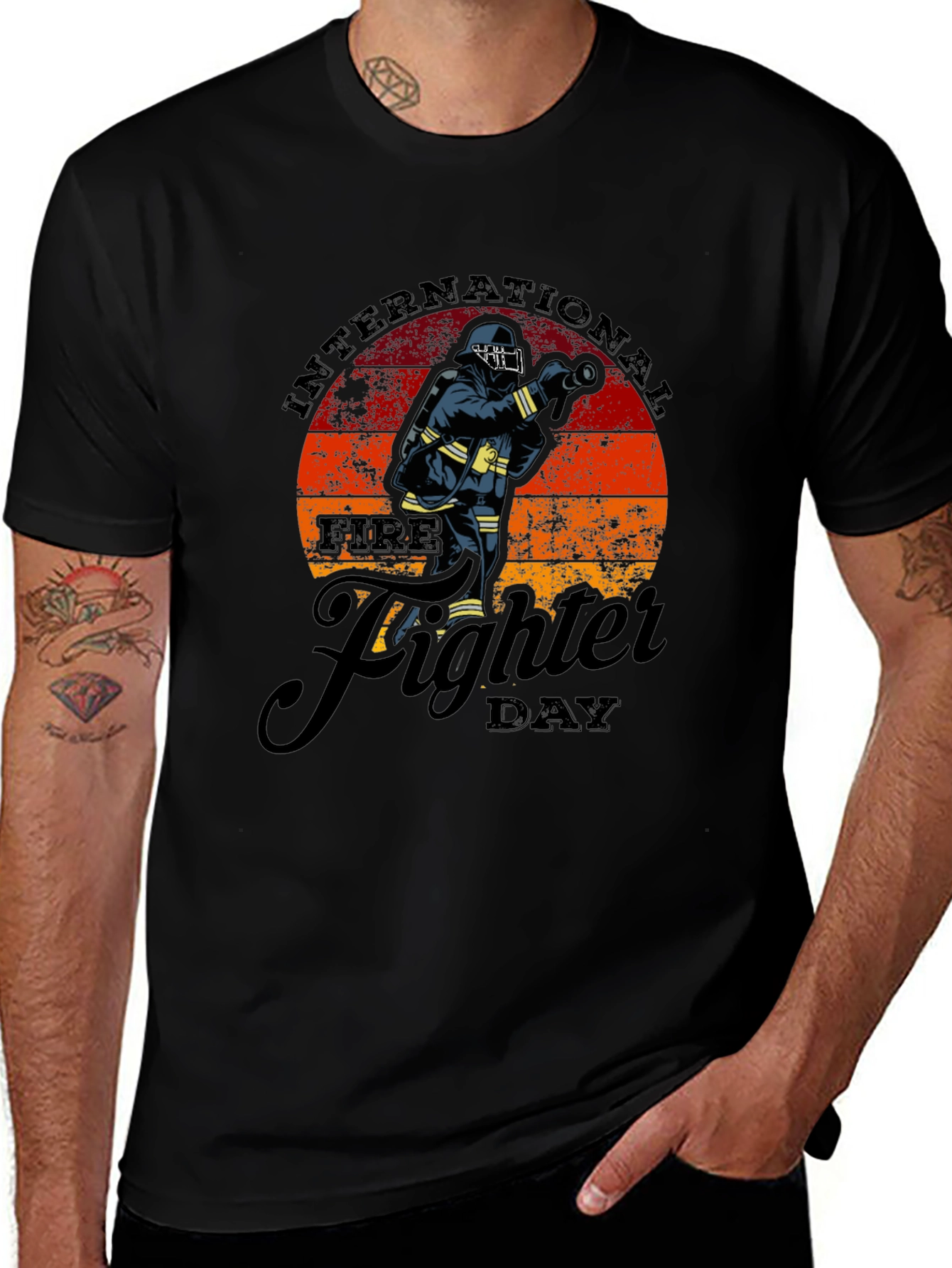 International Firefighter Day Black T-Shirt