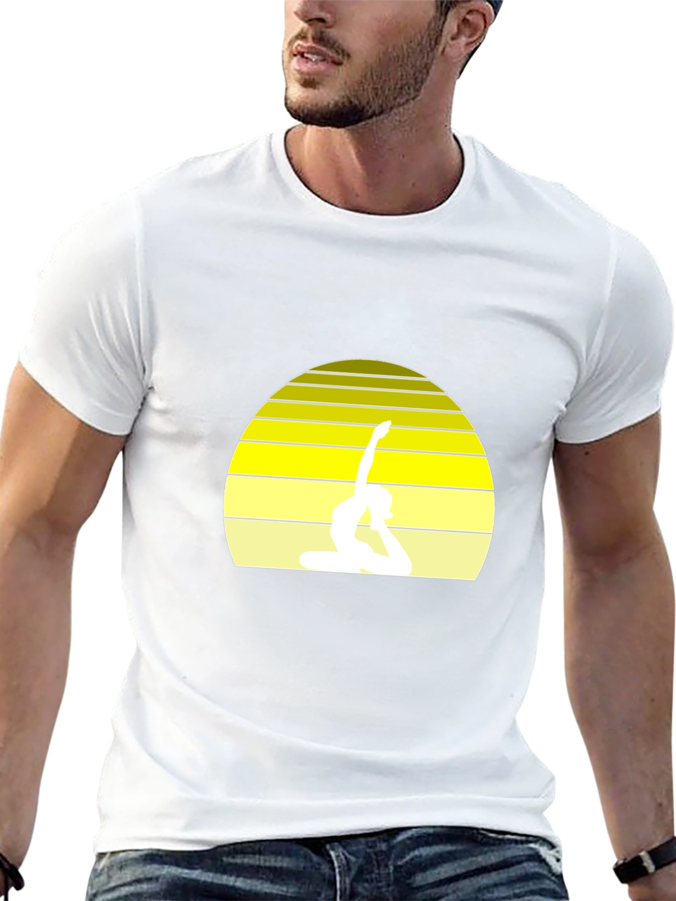 Yoga Silhouette Sunset T-Shirt - Black