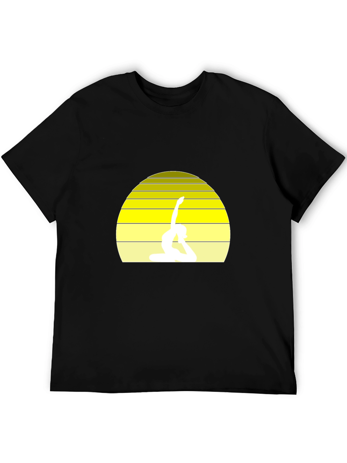 Yoga Silhouette Sunset T-Shirt - Black