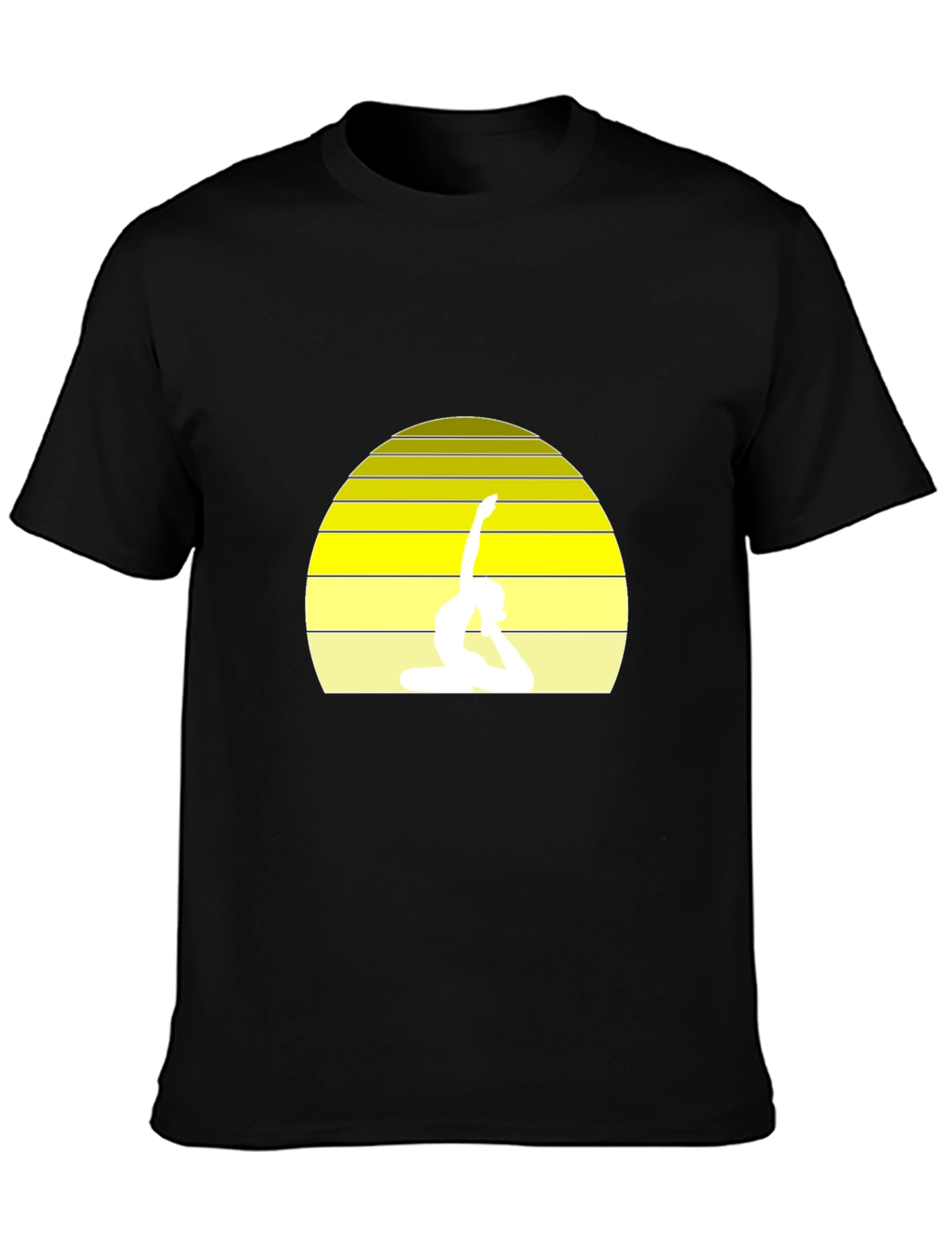Yoga Silhouette Sunset T-Shirt - Black