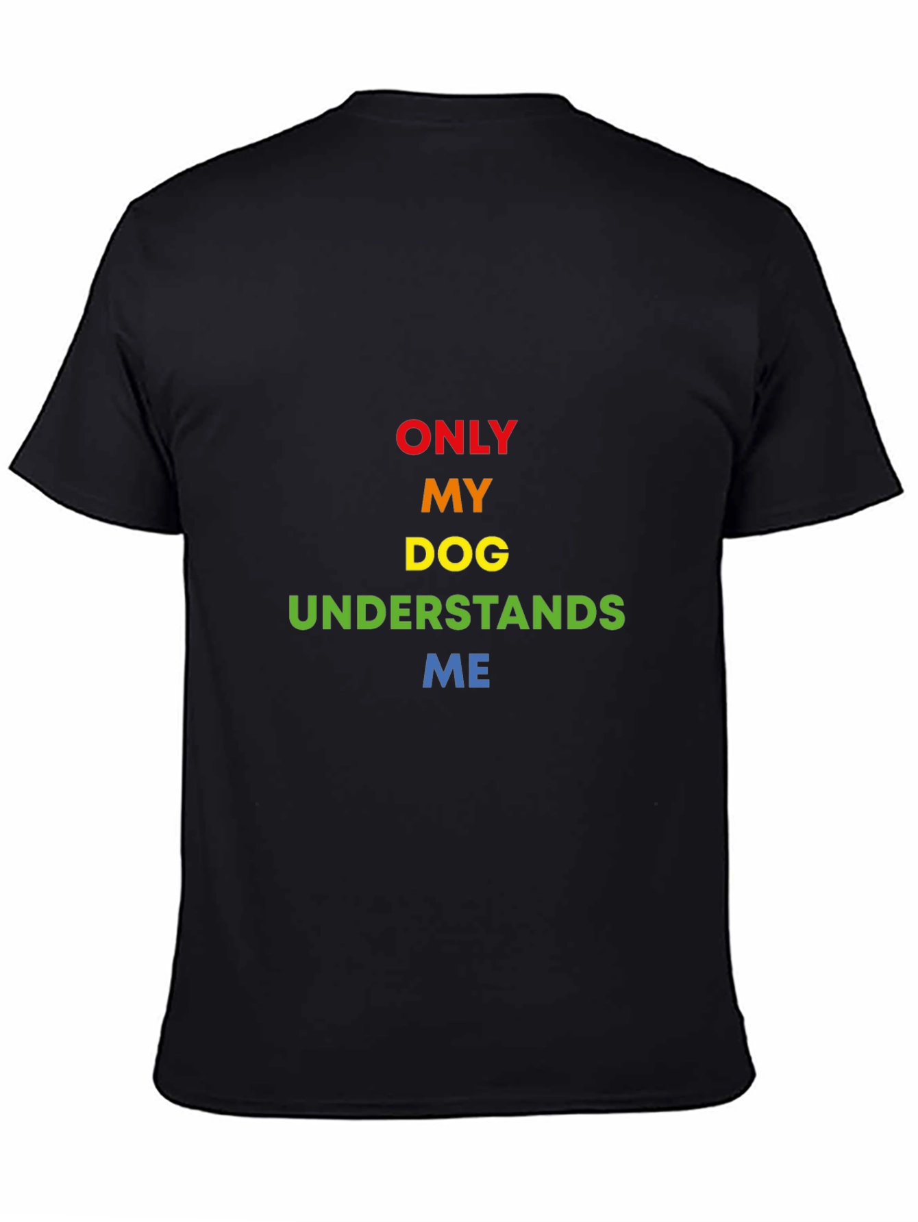 Only My Dog Understands Me Rainbow Text T-Shirt
