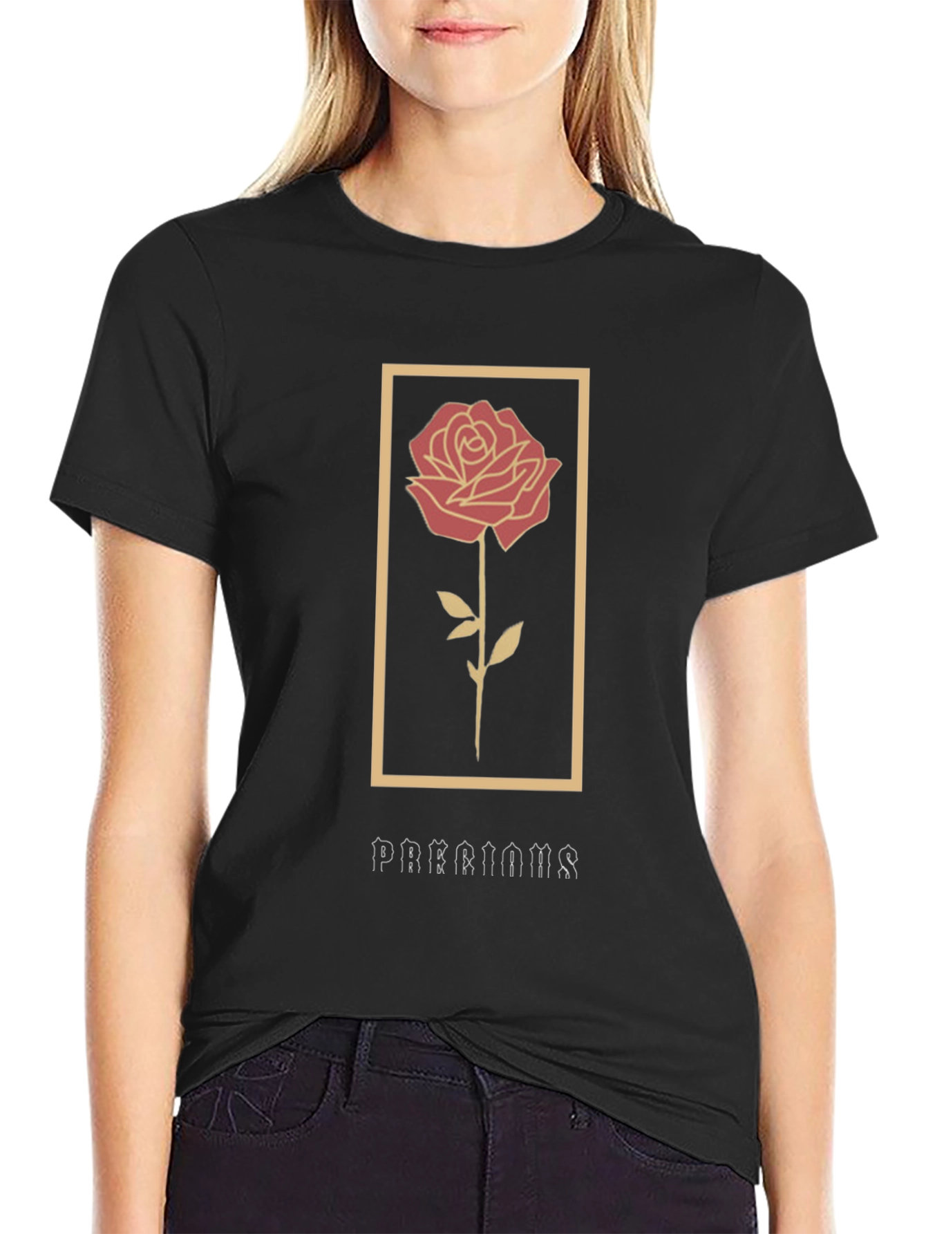 Rose Graphic T-Shirt - Stylish Floral Design