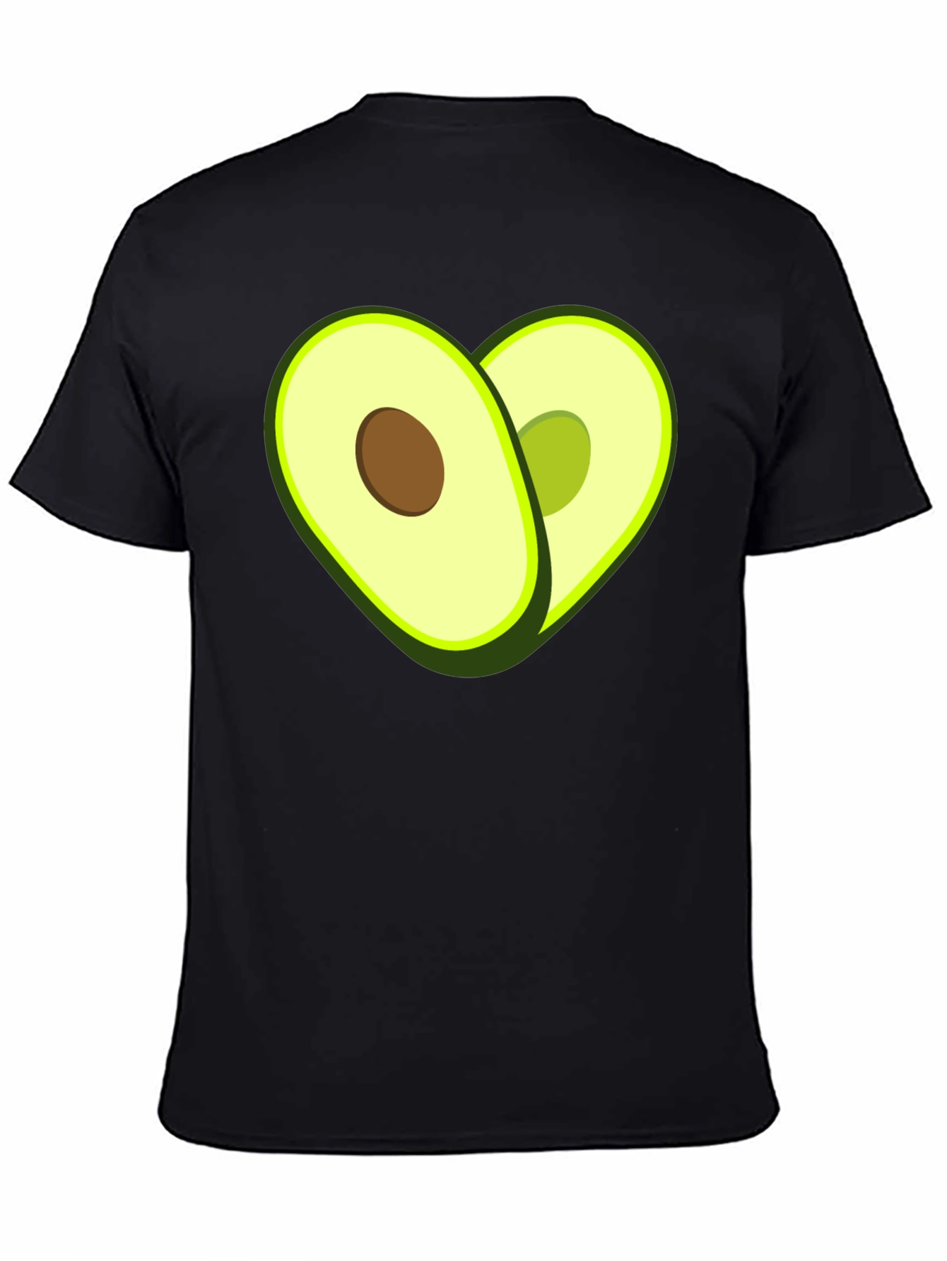 Avocado Heart Graphic T-Shirt - Black