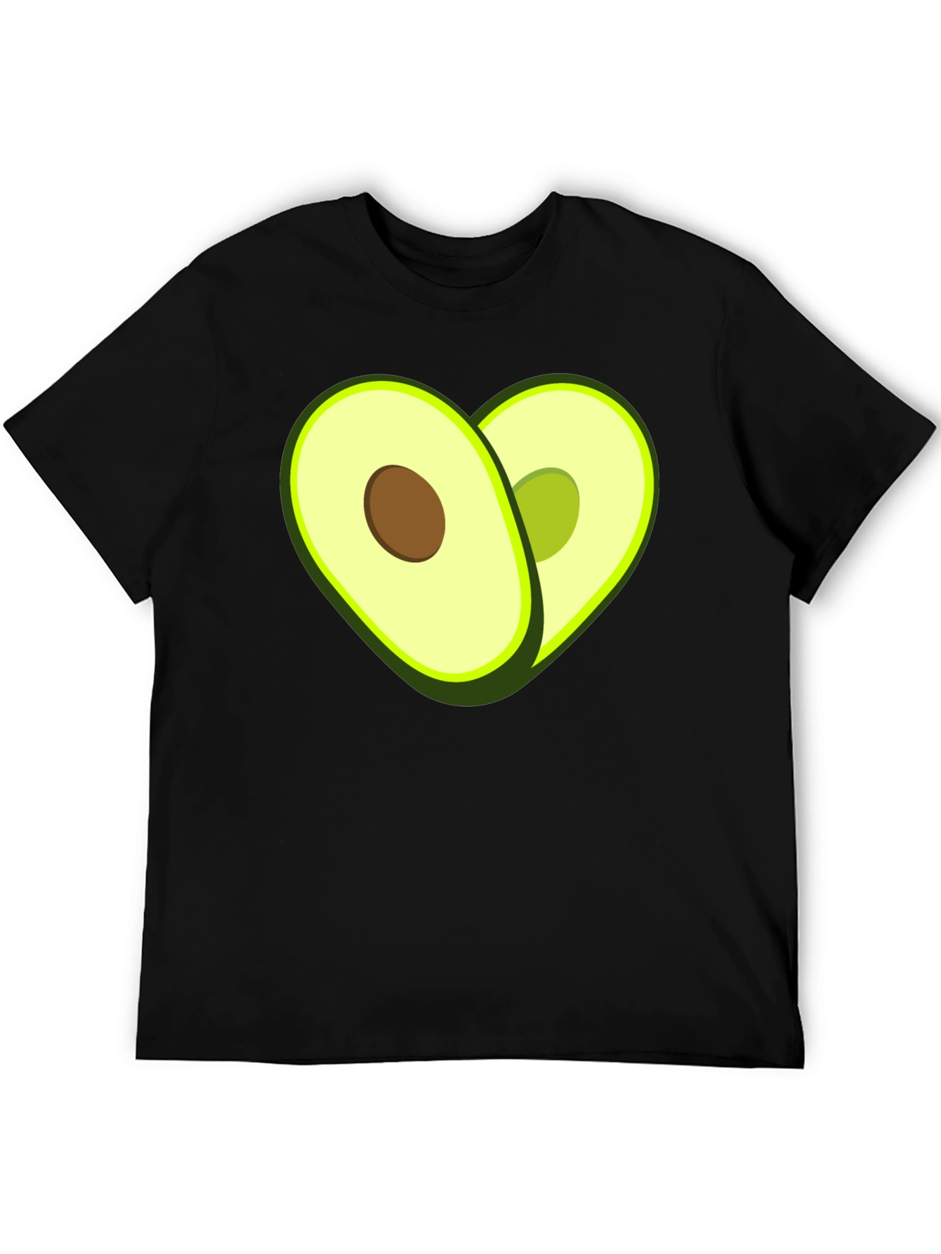 Avocado Heart Graphic T-Shirt - Black