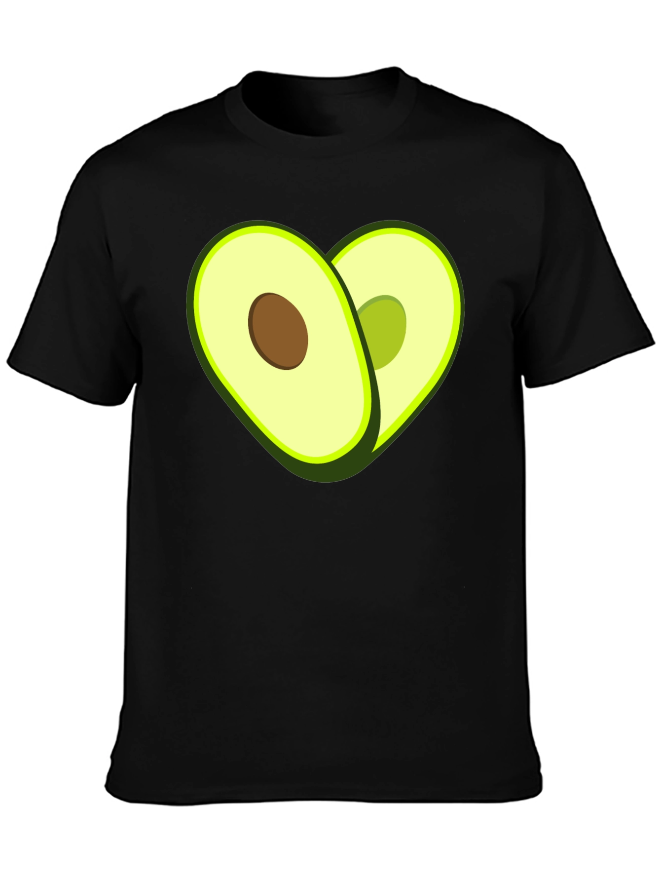 Avocado Heart Graphic T-Shirt - Black